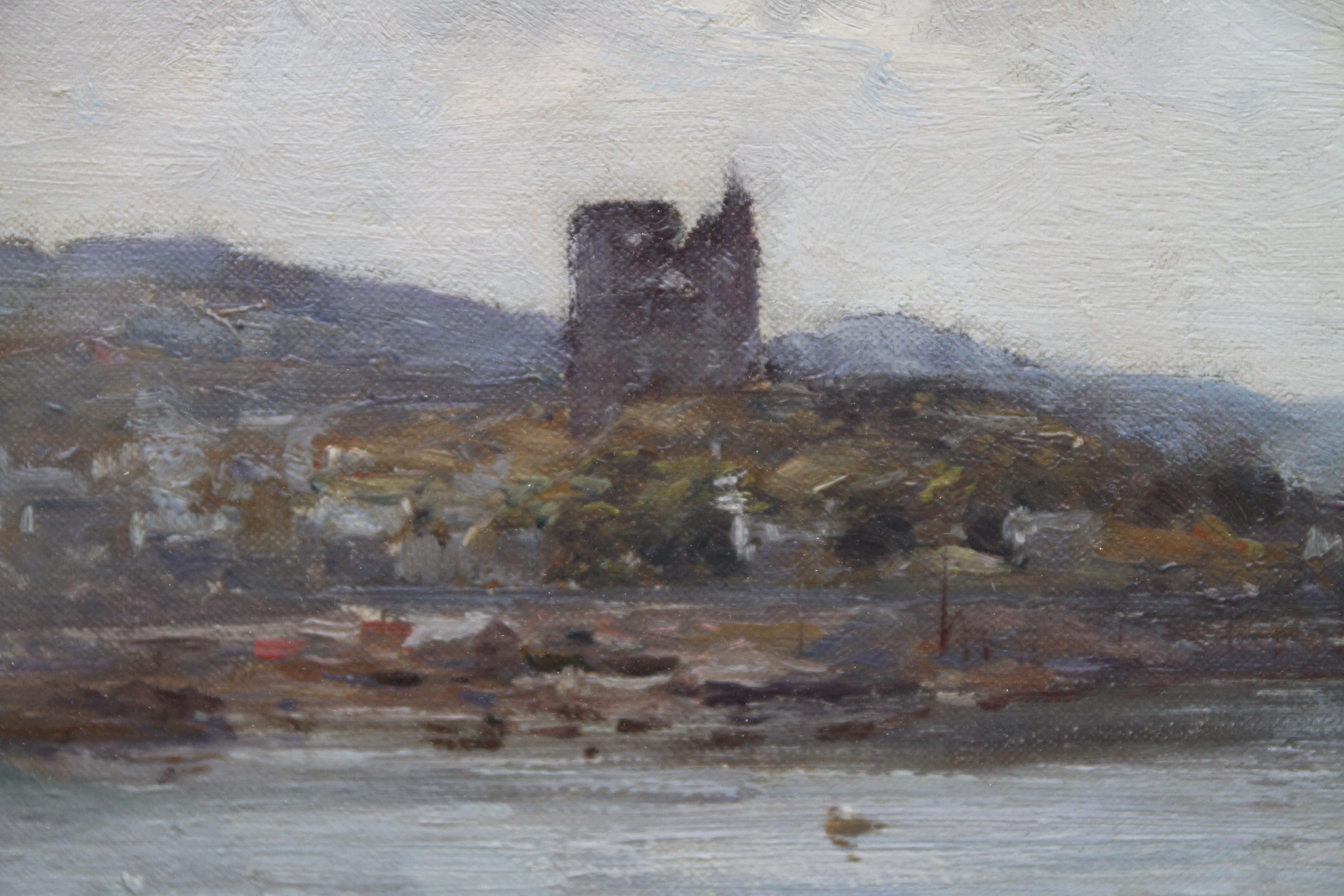 Tabert Castle Loch Fyne Scotland - Scottish Impressionist art oil painting For Sale 1