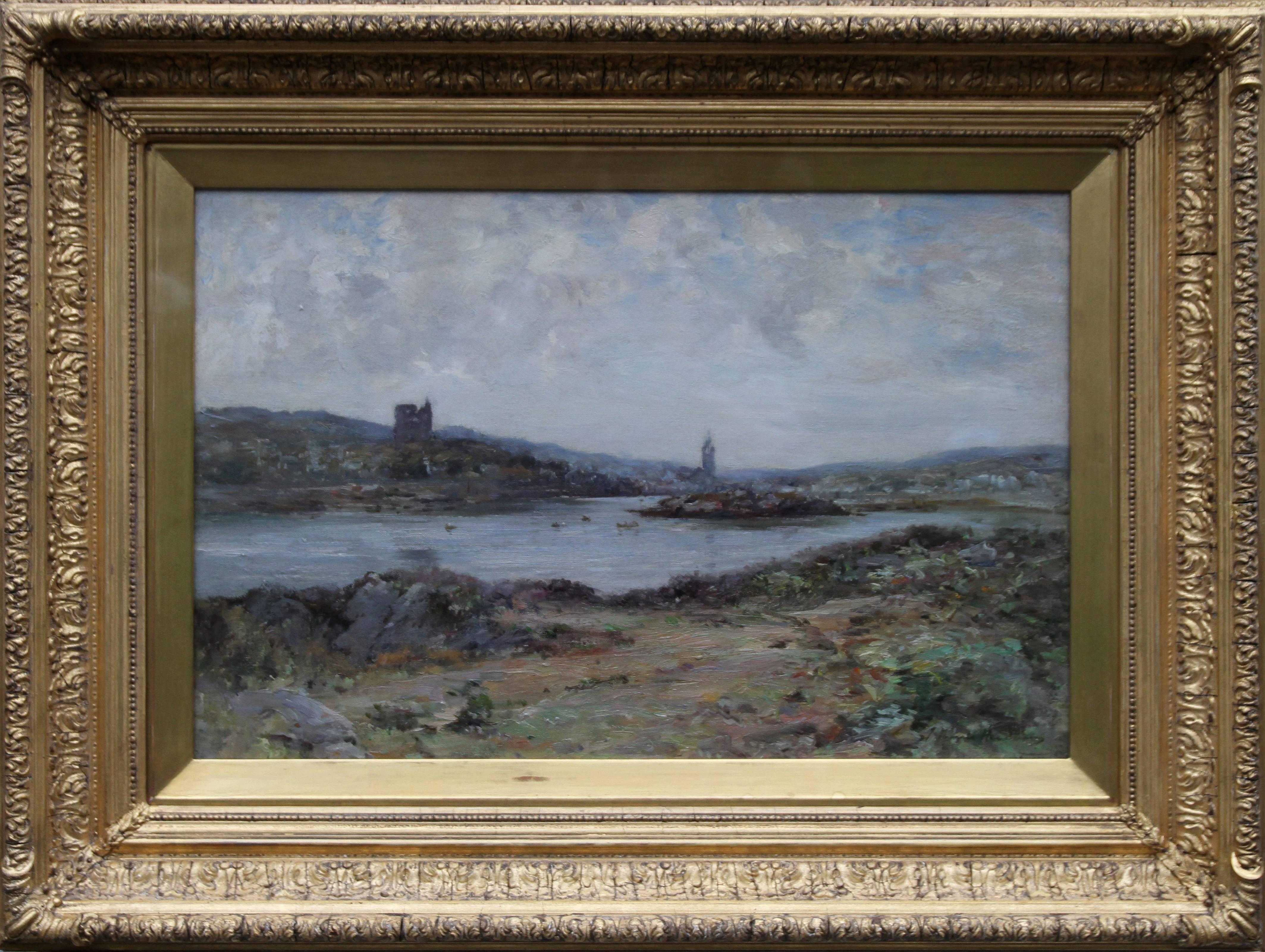 Joseph Morris Henderson Landscape Painting - Tabert Castle Loch Fyne Scotland - Scottish Impressionist art oil painting