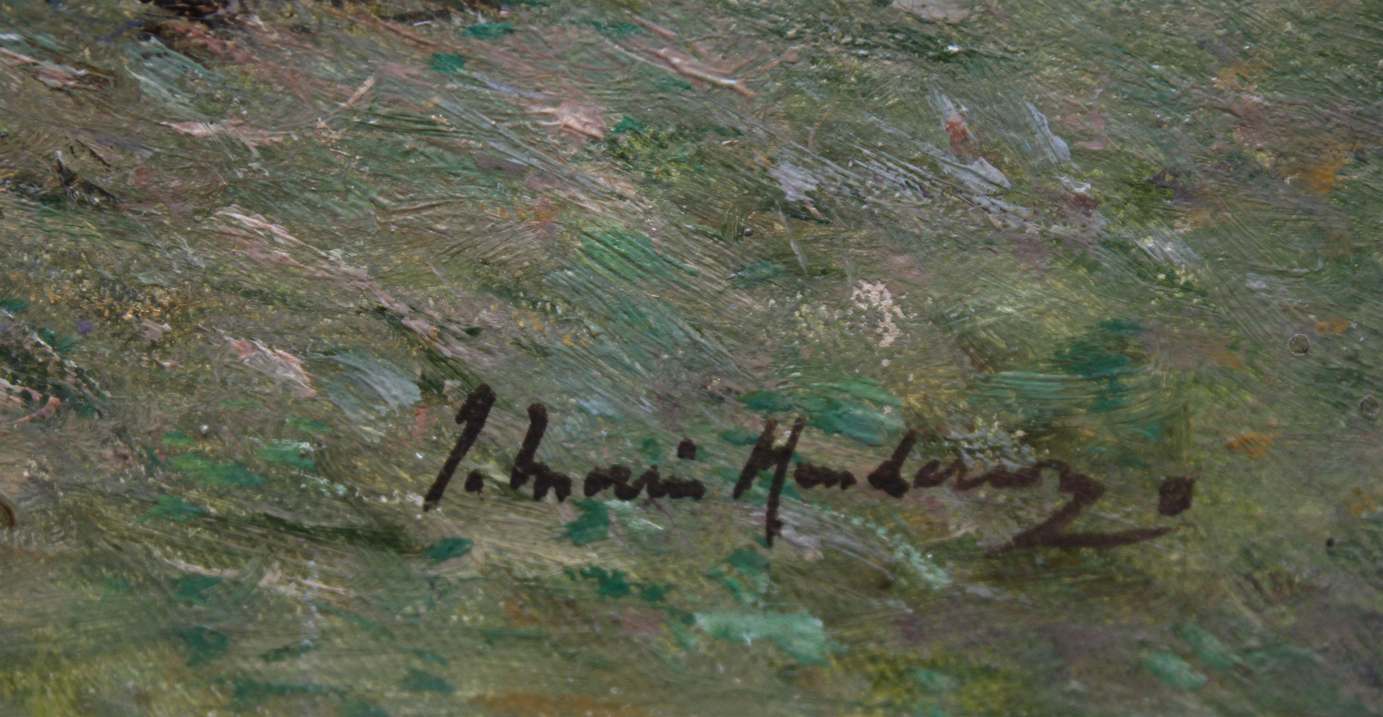 The Auld Brig Ballantrae - Scottish 19thC Impressionist landscape oil painting 1