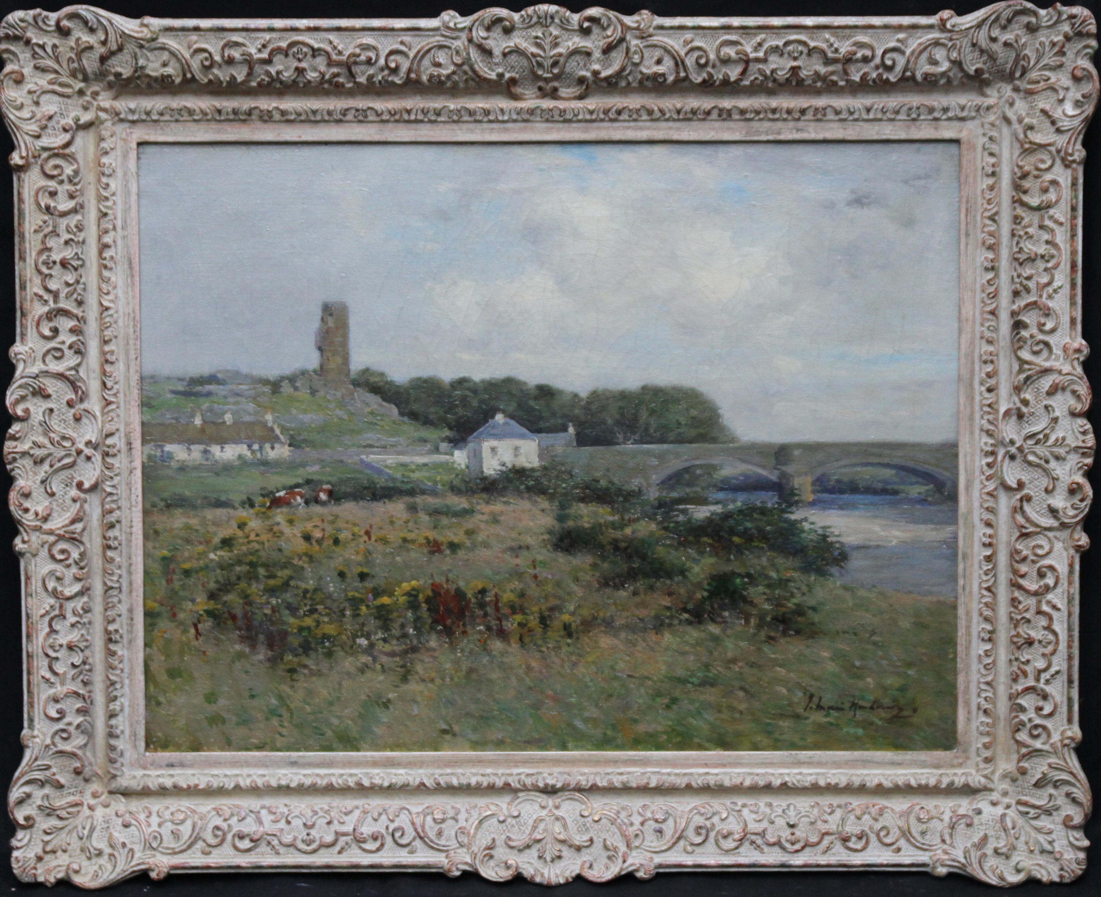 The Auld Brig Ballantrae - Scottish 19thC Impressionist landscape oil painting 4