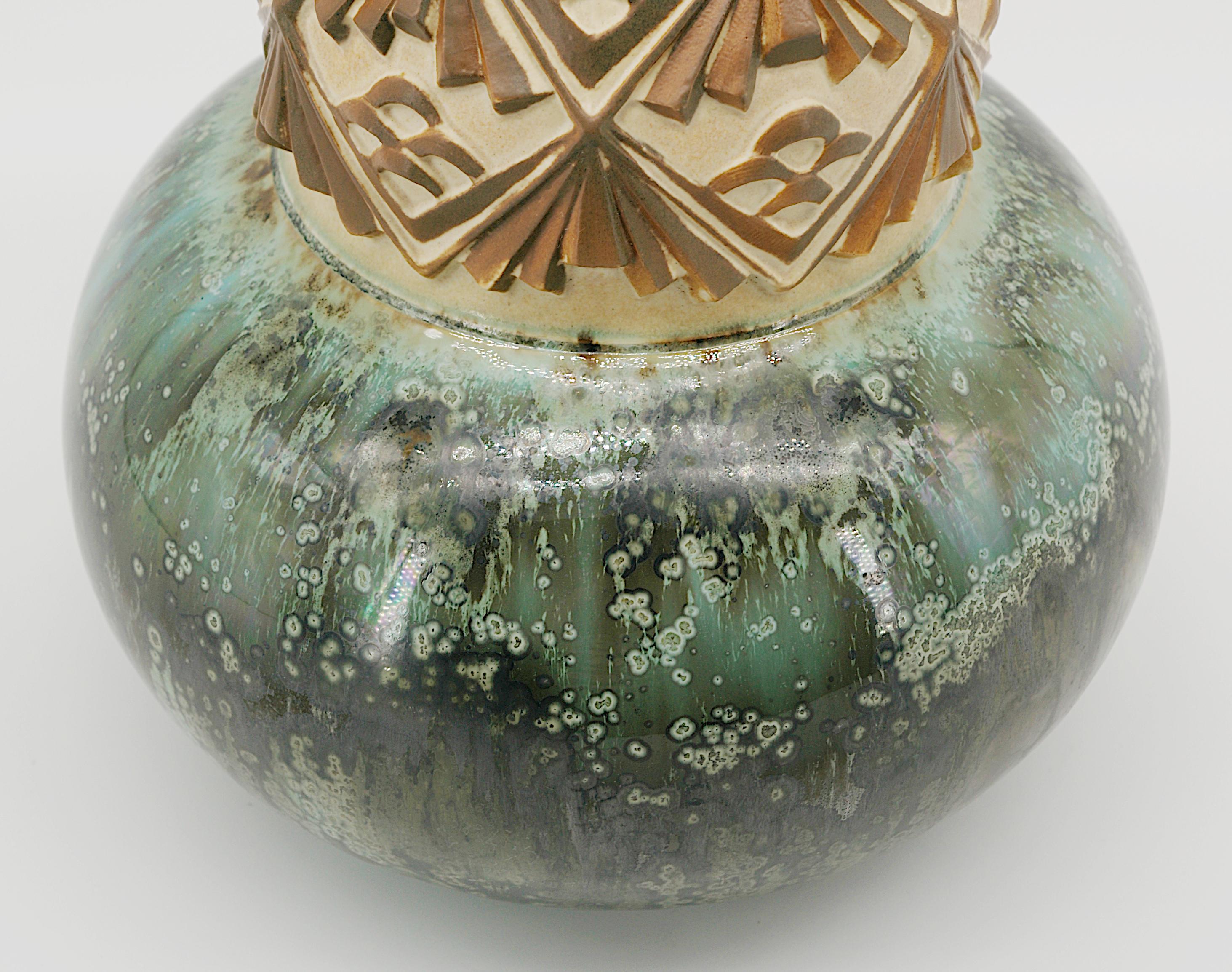 Art Déco Joseph Mougin Vaso in gres Art Deco, Pigne, 1920 in vendita