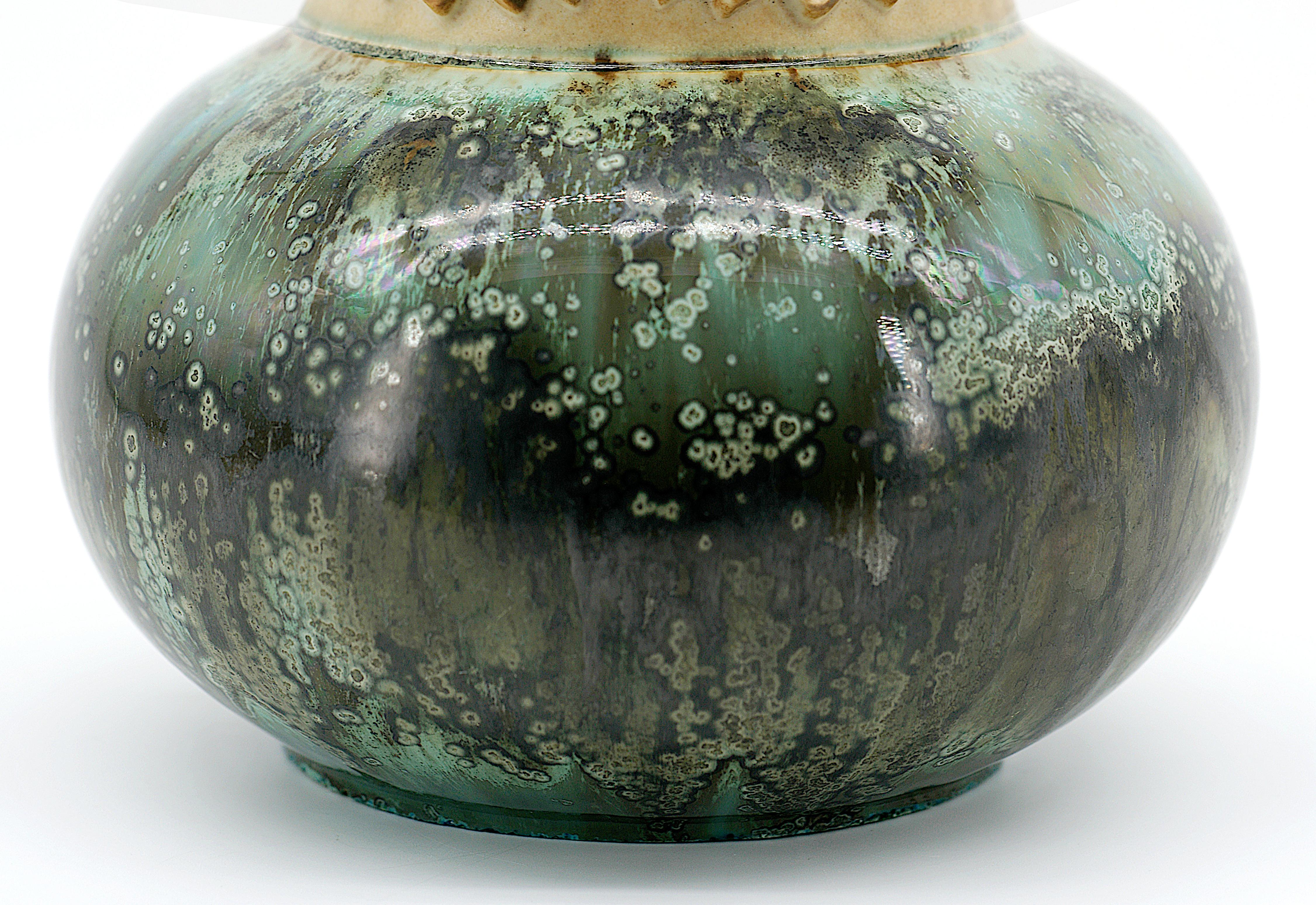 Inizio XX secolo Joseph Mougin Vaso in gres Art Deco, Pigne, 1920 in vendita
