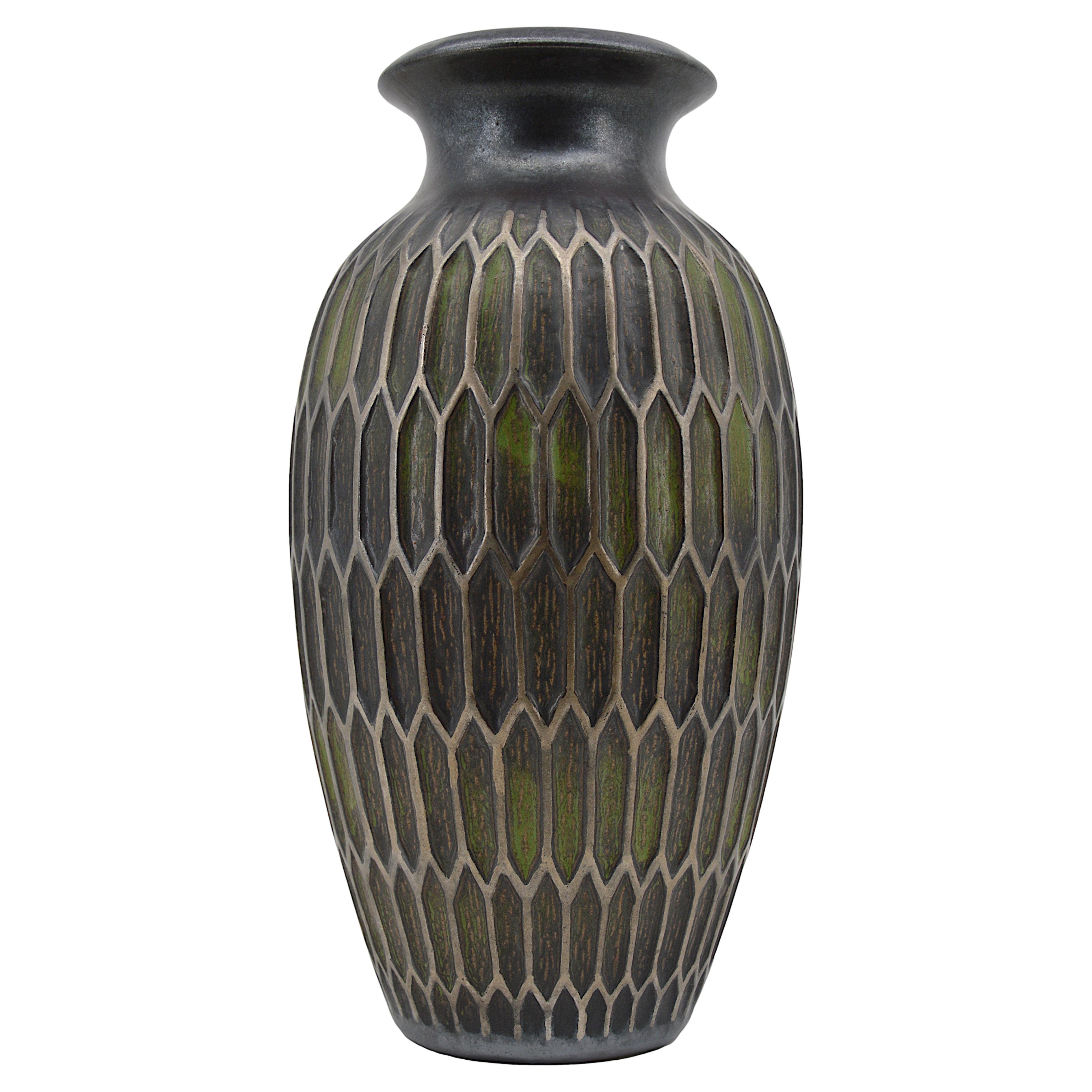Joseph Mougin Art Deco Vase, Honeycomb, Late 1920s