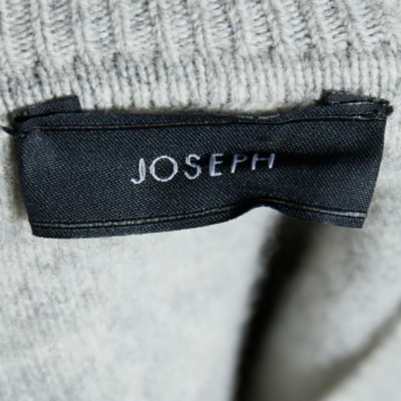 Joseph - Top Wallis en géorgette à carreaux multicolores et superposition de laine grise S Pour femmes en vente