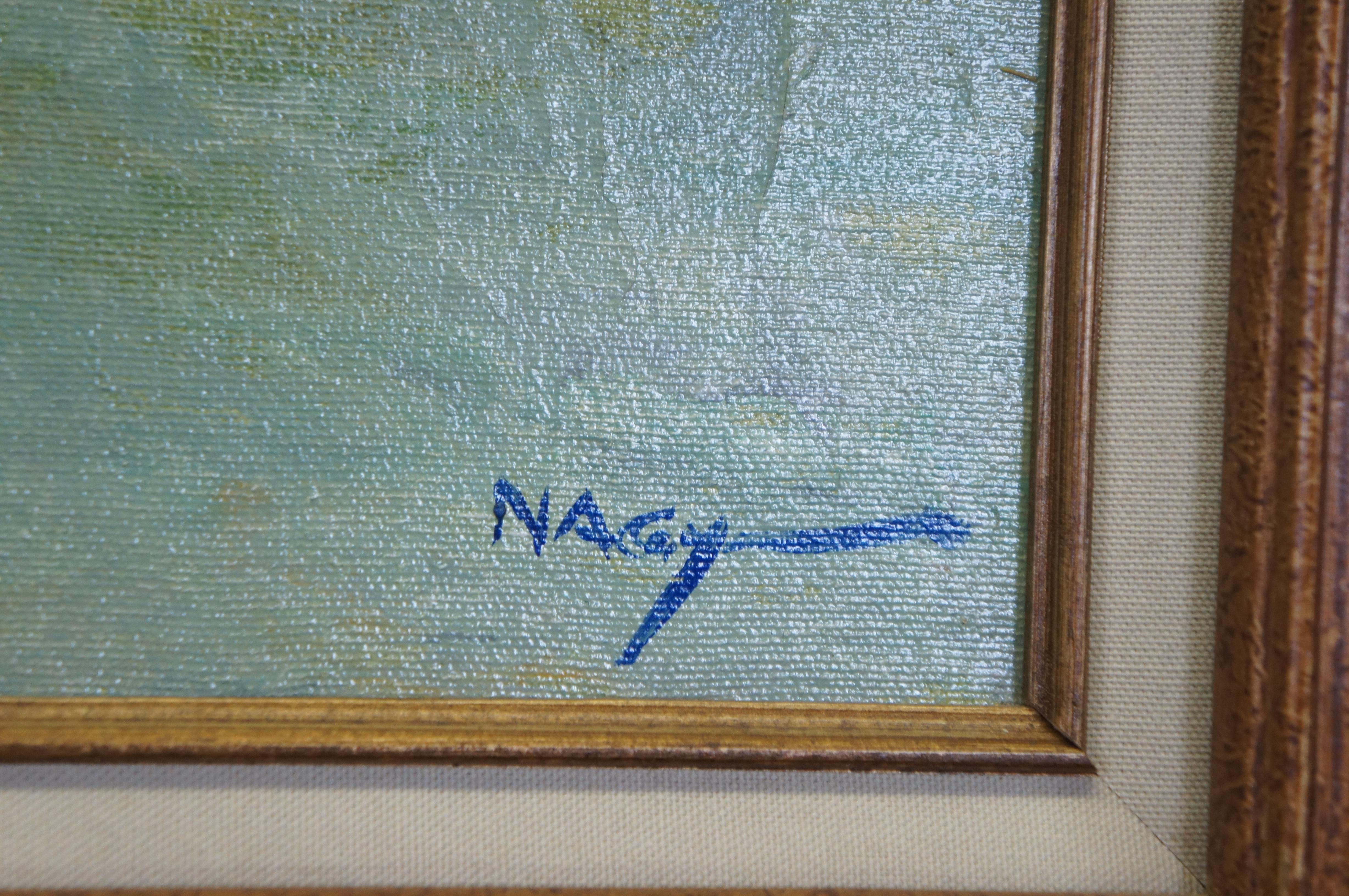 20th Century Joseph Nagy Impressionist Nautical Sailboat Boat Landscape Oil Painting 32