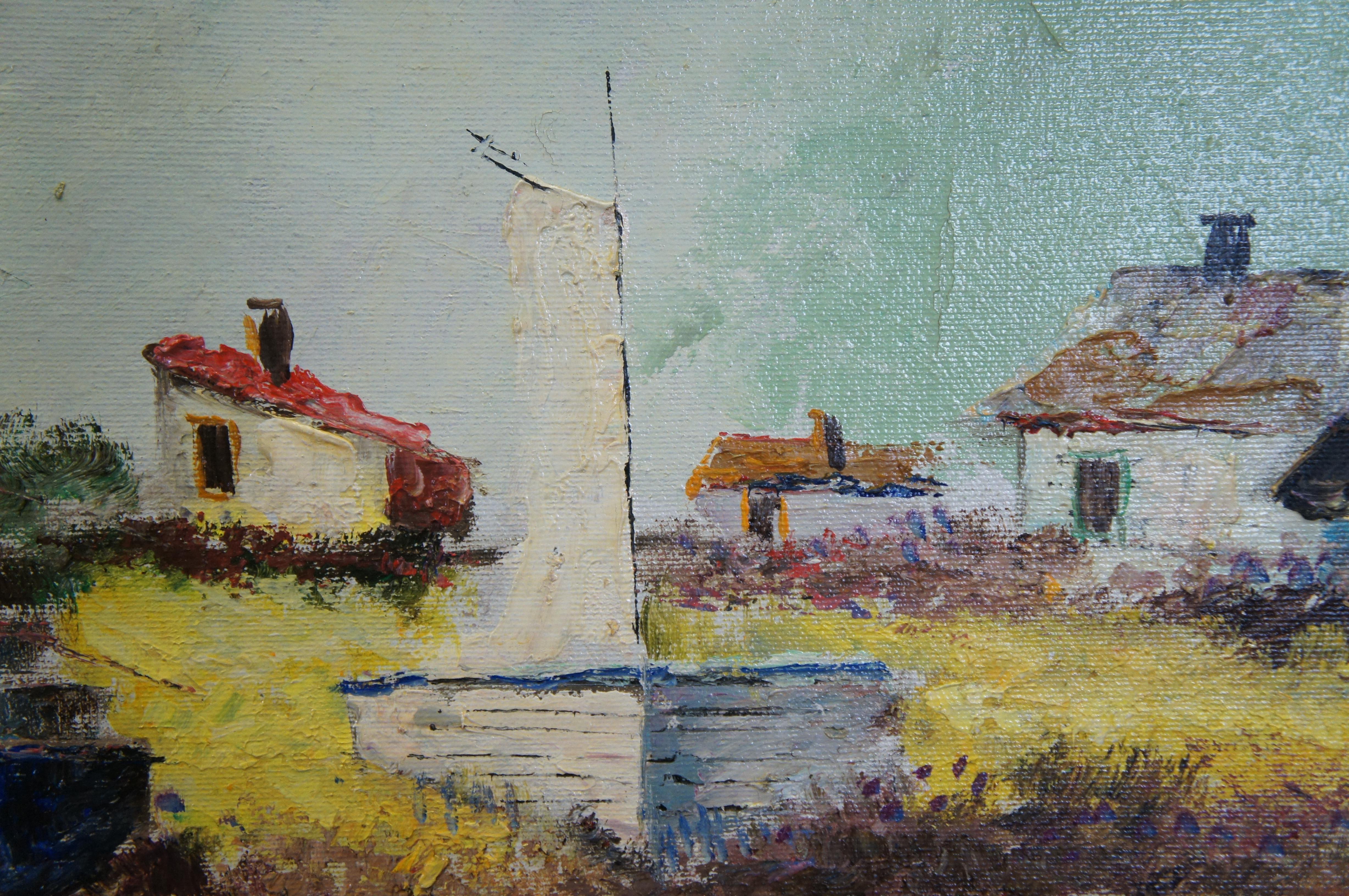 Joseph Nagy Impressionist Nautical Sailboat Boat Landscape Oil Painting 32