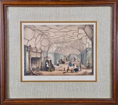 Coppia di litografie colorate del XIX secolo incorniciate di scene Tudor di Joseph Nash