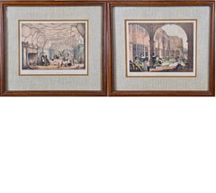 Used A Pair of Framed 19th Century Colored Lithographs of Tudor Scenes by Joseph Nash