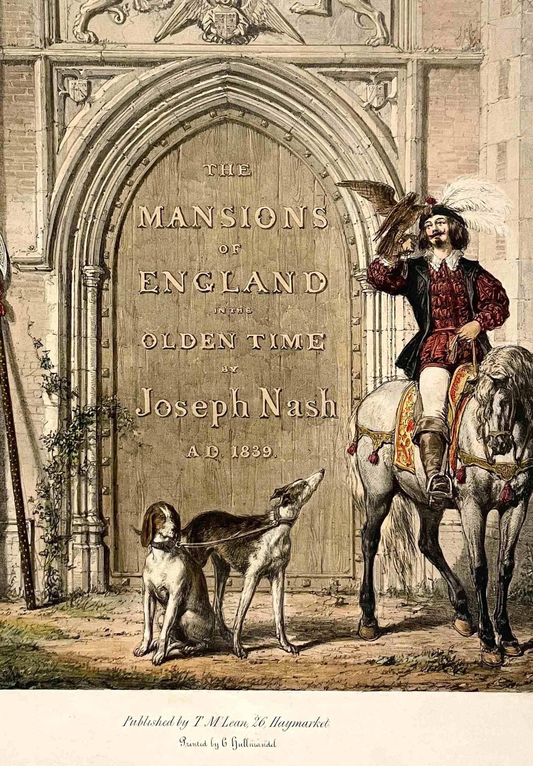 Joseph Nash vers 1839-49 Frontespice « Les manoirs d'Angleterre dans le temps antique » en vente 1