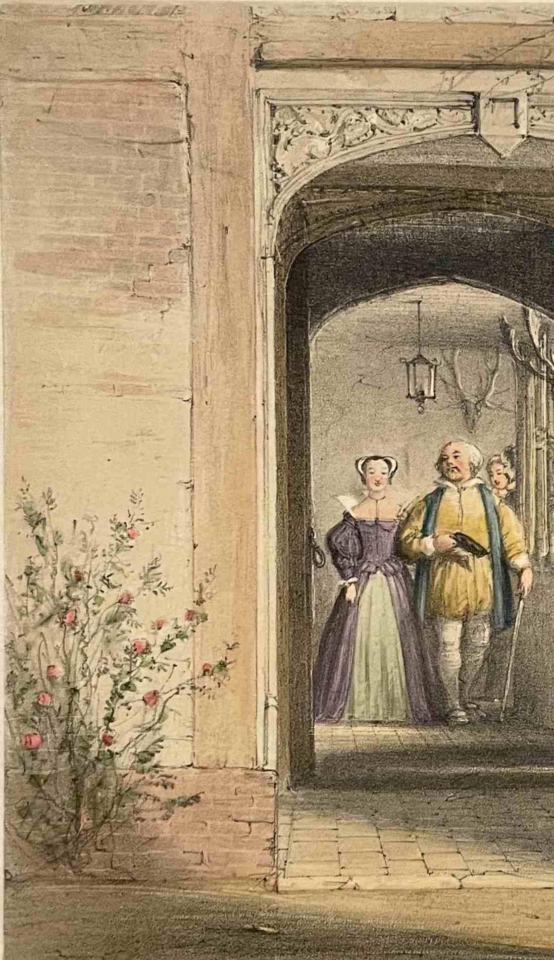Joseph Nash ca. 1839-1849 Litografía coloreada a mano, Porche y pasillo en venta 2