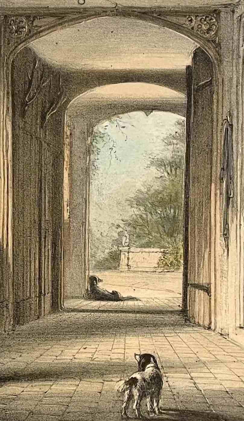 1839-49 Joseph Nash Handkolorierte Lithographie-Porzellan- und Corridor, Ockwells, Berks im Angebot 4