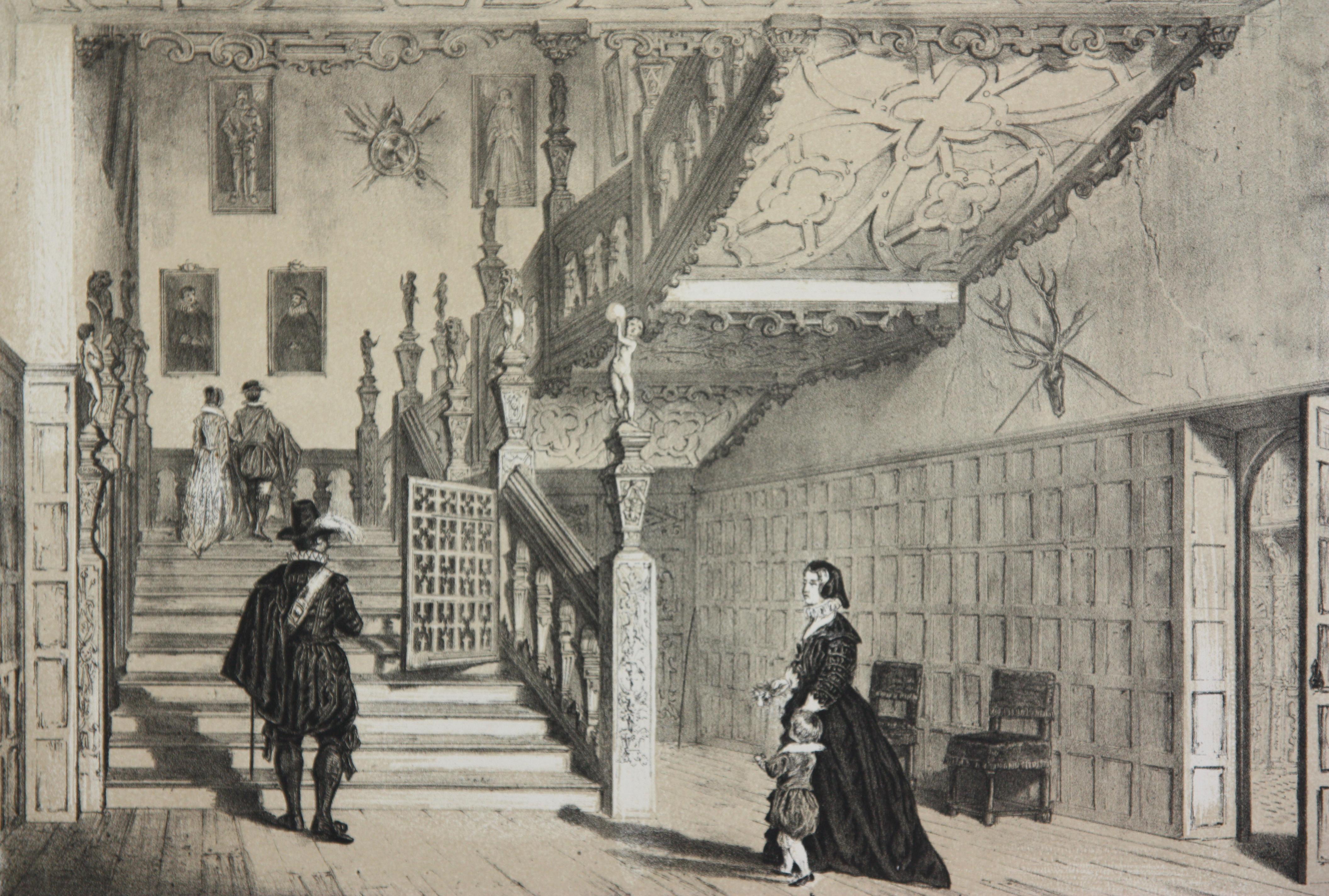 Set of Eight English Copperplate Engravings of Mansions of England, 19th Century For Sale 2