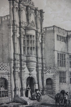 Set of Eight English Copperplate Engravings of Mansions of England, 19th Century