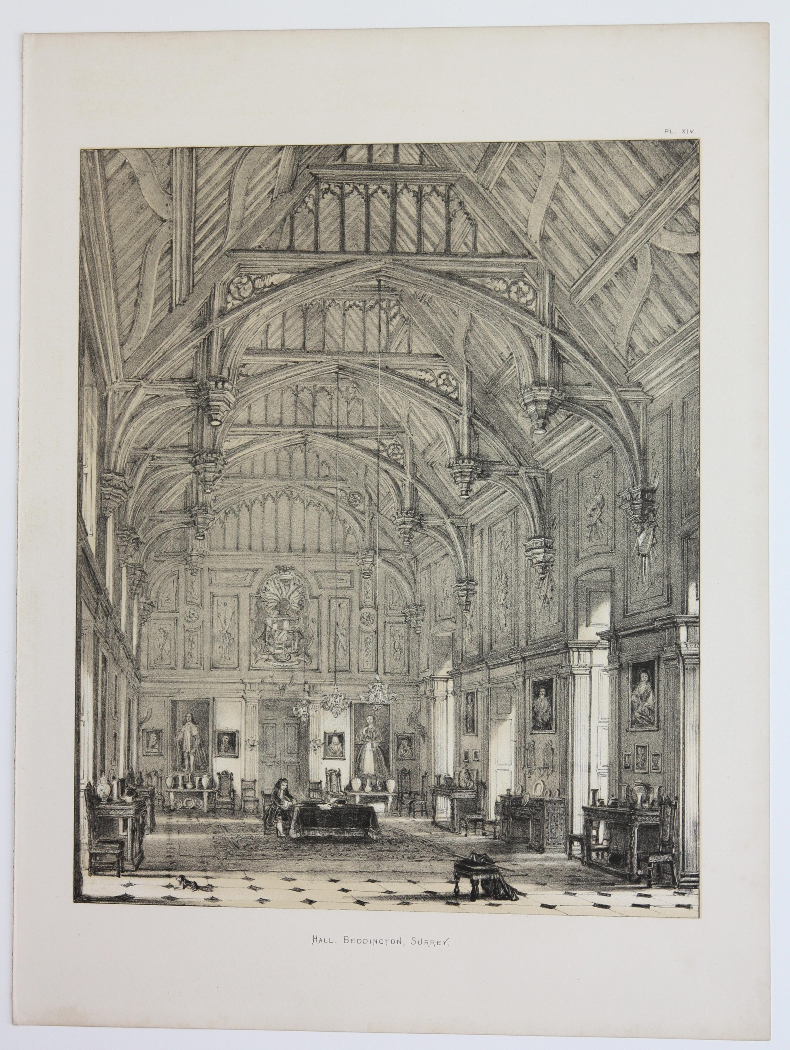 Set of Eight English Copperplate Engravings of Mansions of England, 19th Century - Gray Figurative Print by Joseph Nash