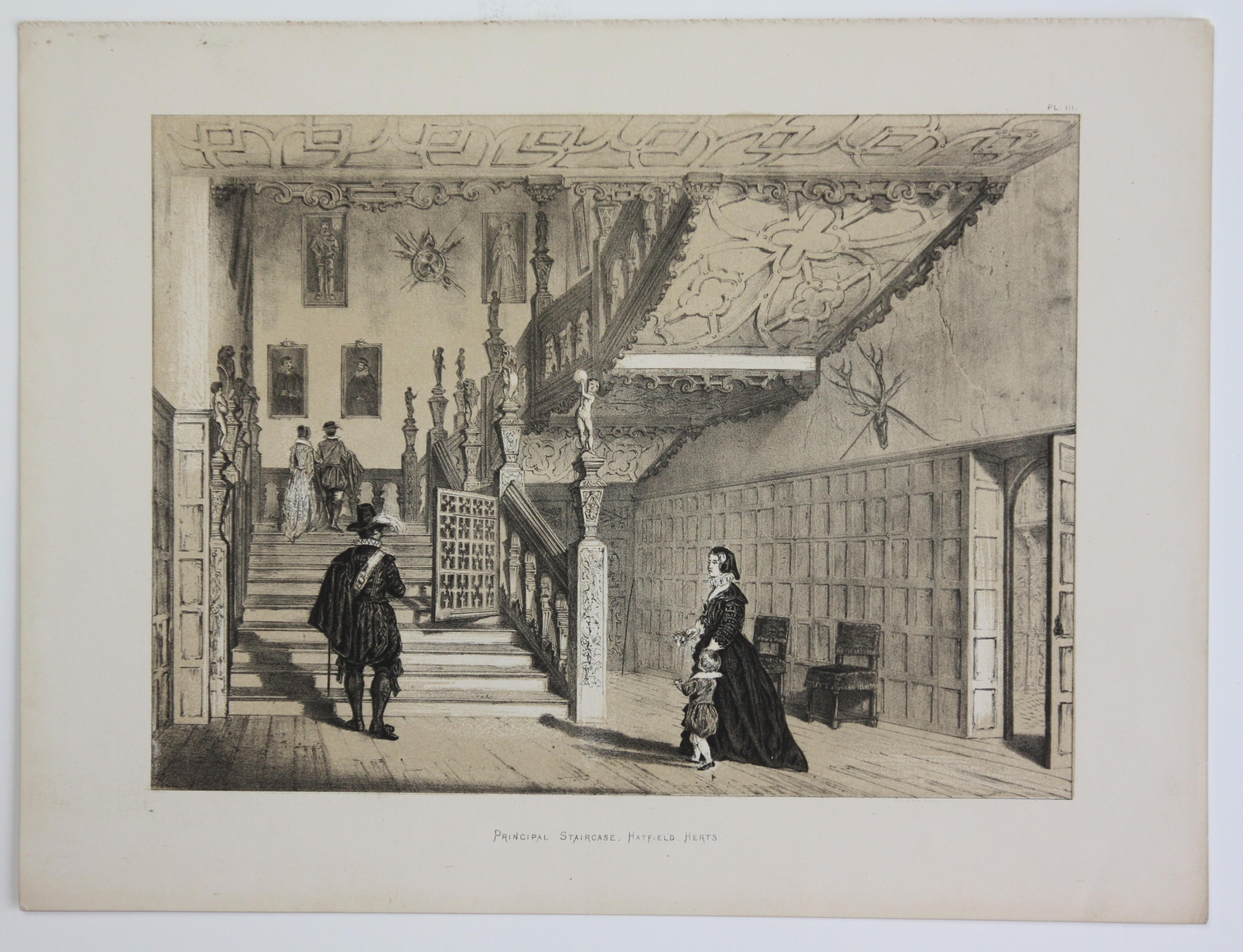 Set of Eight English Copperplate Engravings of Mansions of England, 19th Century For Sale 1