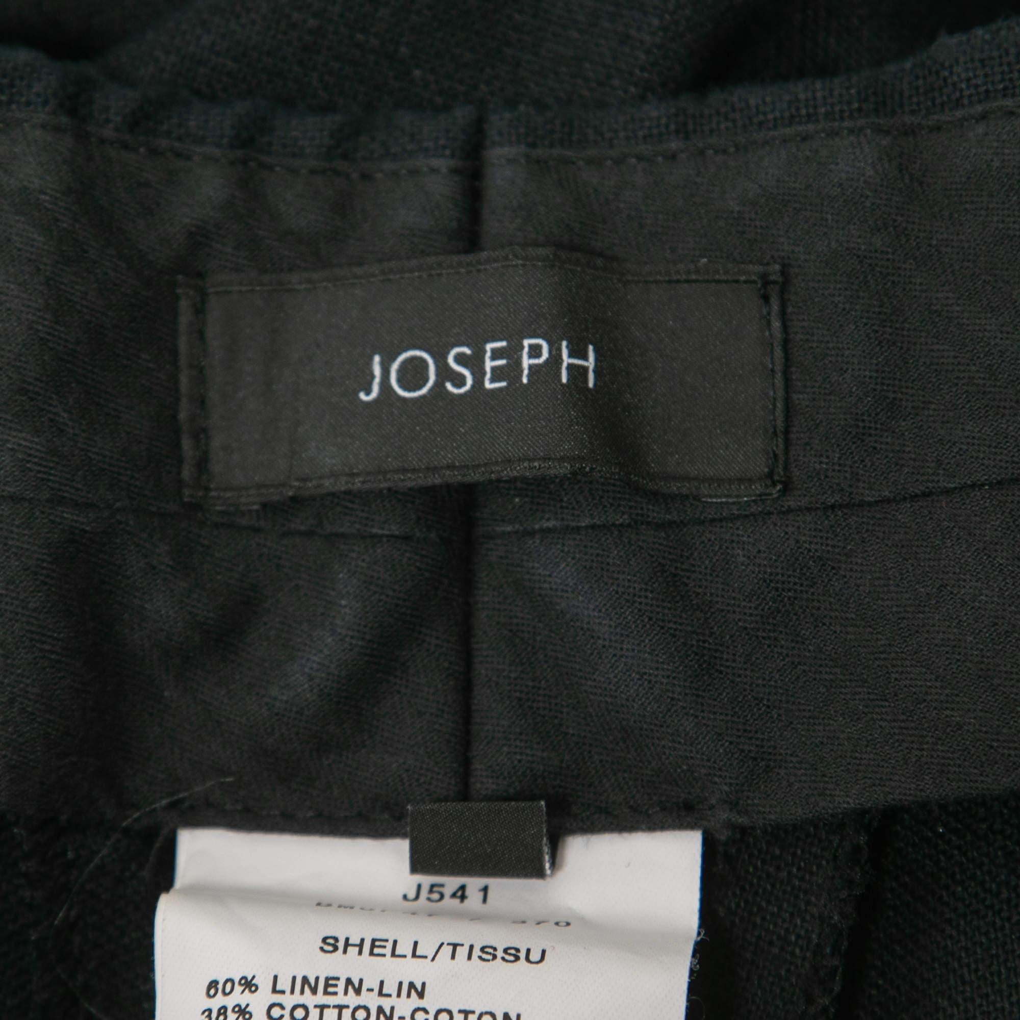Joseph Navy Blue Linen Blend Trousers 3XL In Good Condition For Sale In Dubai, Al Qouz 2