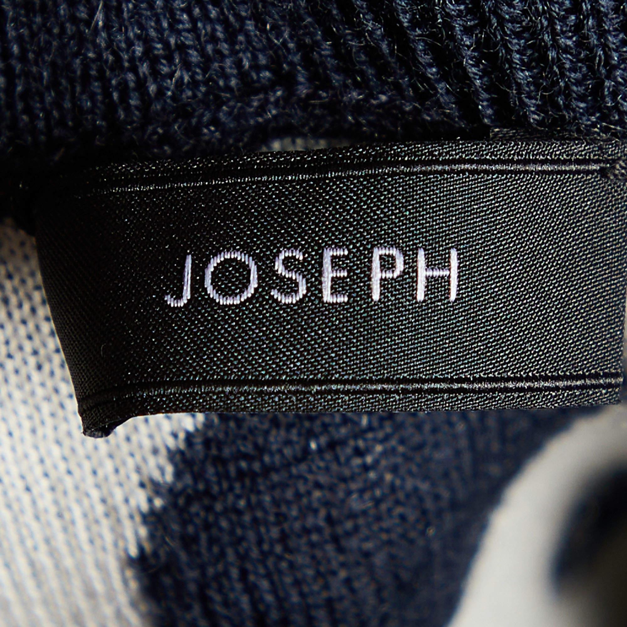 Joseph Navy Blue Spot Jacquard Knit Romelie Mini Dress S In Excellent Condition For Sale In Dubai, Al Qouz 2