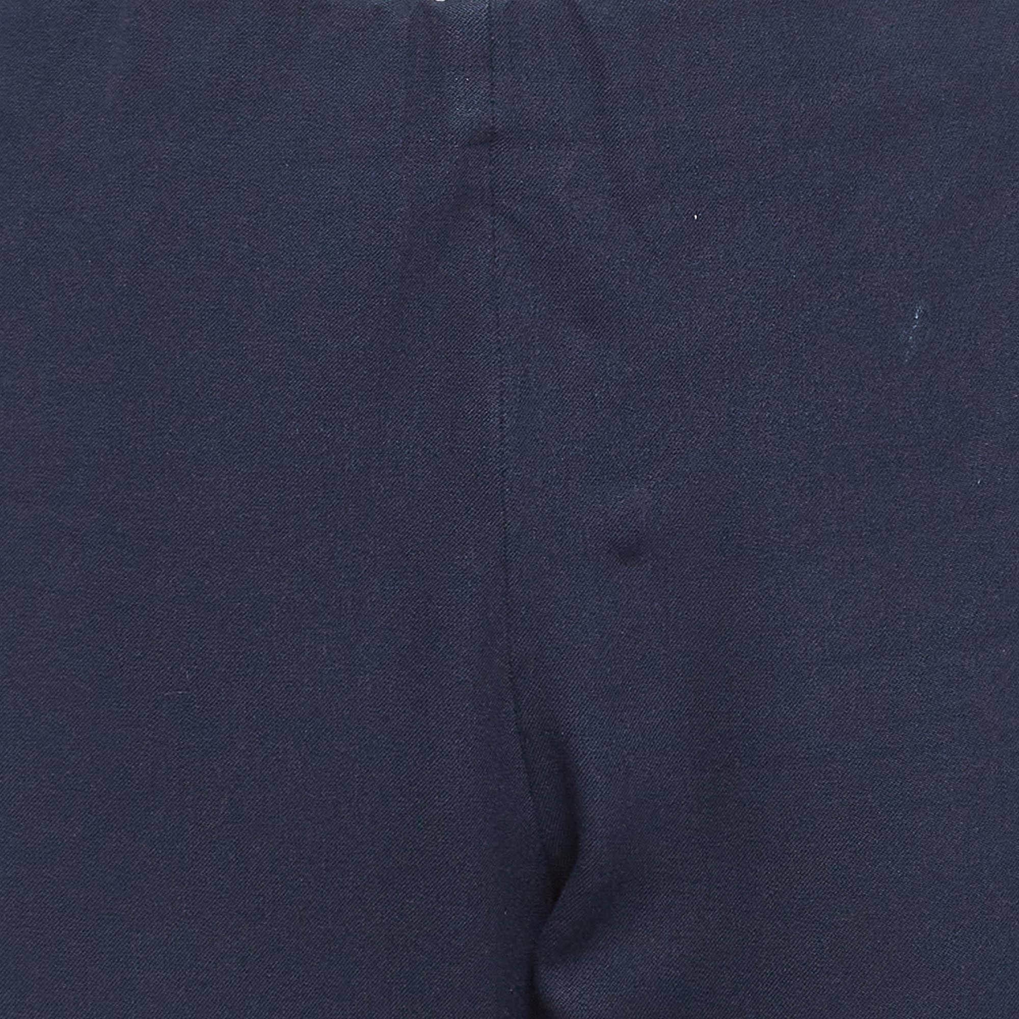 Black Joseph Navy Blue Stretch Gabardine Ankle Length Pants M