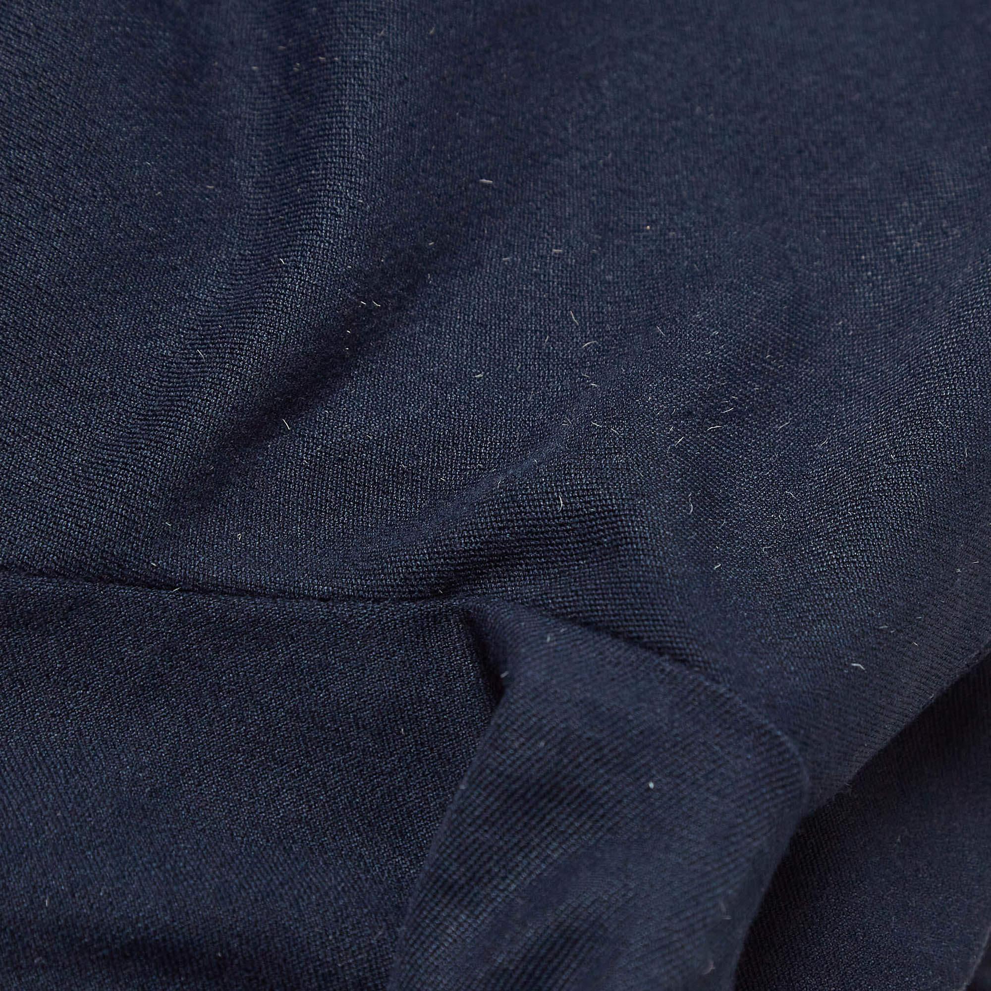 Joseph Navy Blue Stretch Gabardine Ankle Length Pants M In Good Condition In Dubai, Al Qouz 2