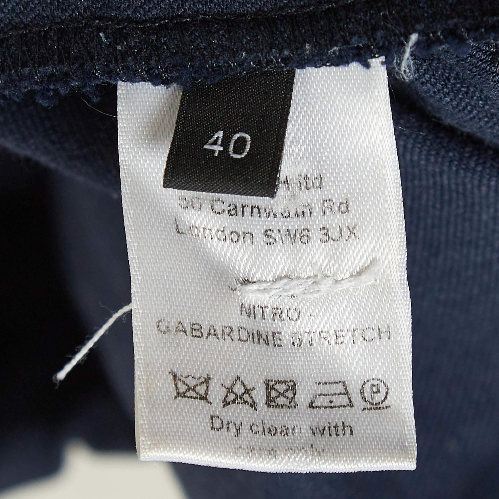 Joseph Navy Blue Stretch Gabardine Ankle Length Pants M 1