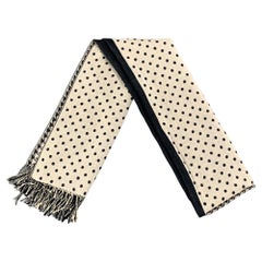 JOSEPH Navy White Mixed Pattern Knitted Scarf