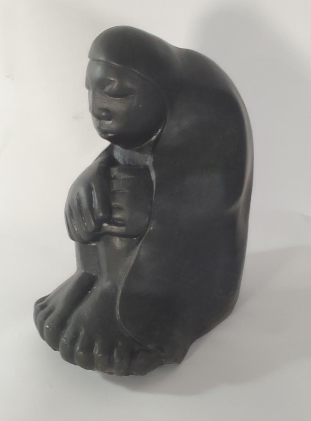 Joseph Ndandarika (Zimbabwe, 1941 - 1991)

Huddled Woman

12 x 10 1/2 x 6 inches

Carved serpentine stone, signed

 

This carved stone sculpture by Joseph Ndandarika (1941 - 1991) is from a private collection. The family owns a quality collection