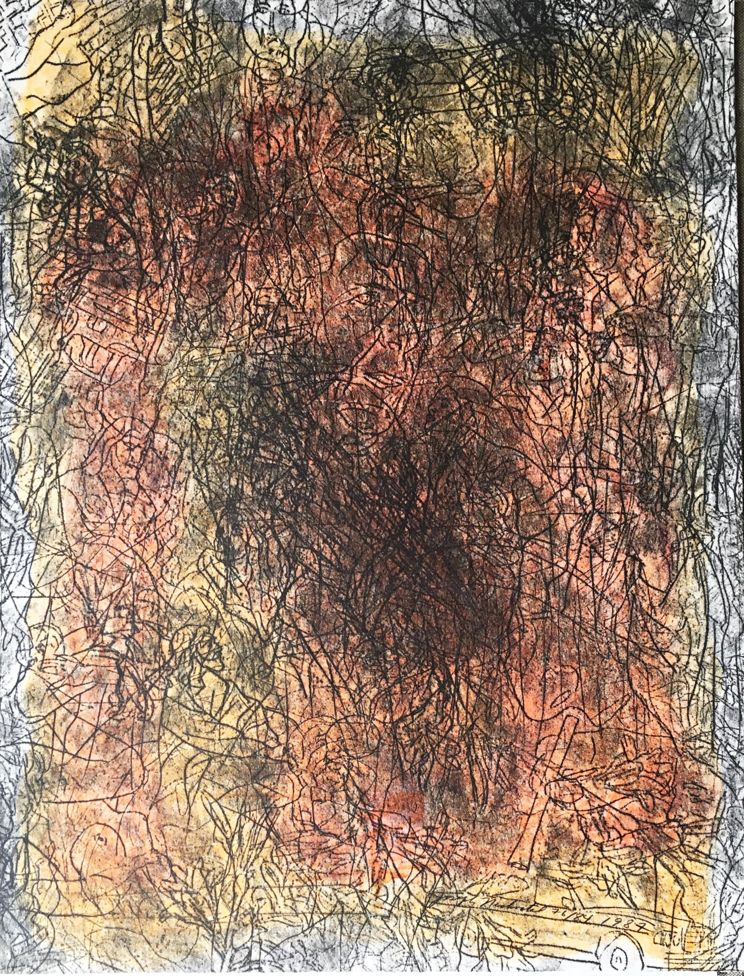 Thou Shalt Not Make Graven Images (The Second Commandment), Lithograph Signed/N - Print by Joseph Nechvatal