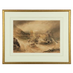 Antique Joseph Newington Carter: The loss of the Scarborough Lifeboat Amelia, 1865