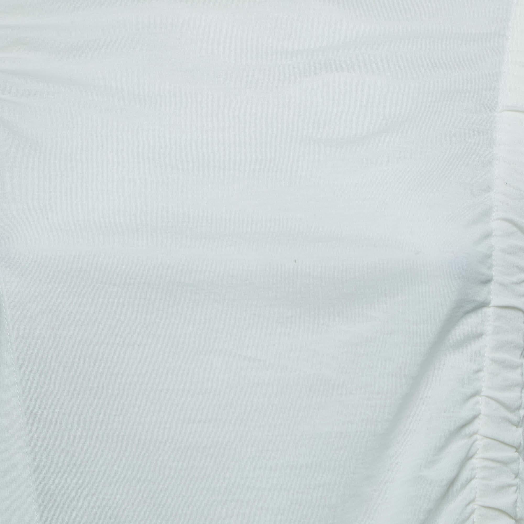 Gray Joseph Off White Cotton Adjustable Strap Detailed Half Sleeve T-Shirt XS For Sale