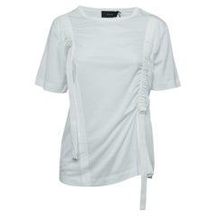 Joseph Camiseta de media manga de algodón blanco roto con detalle de tirantes ajustables XS