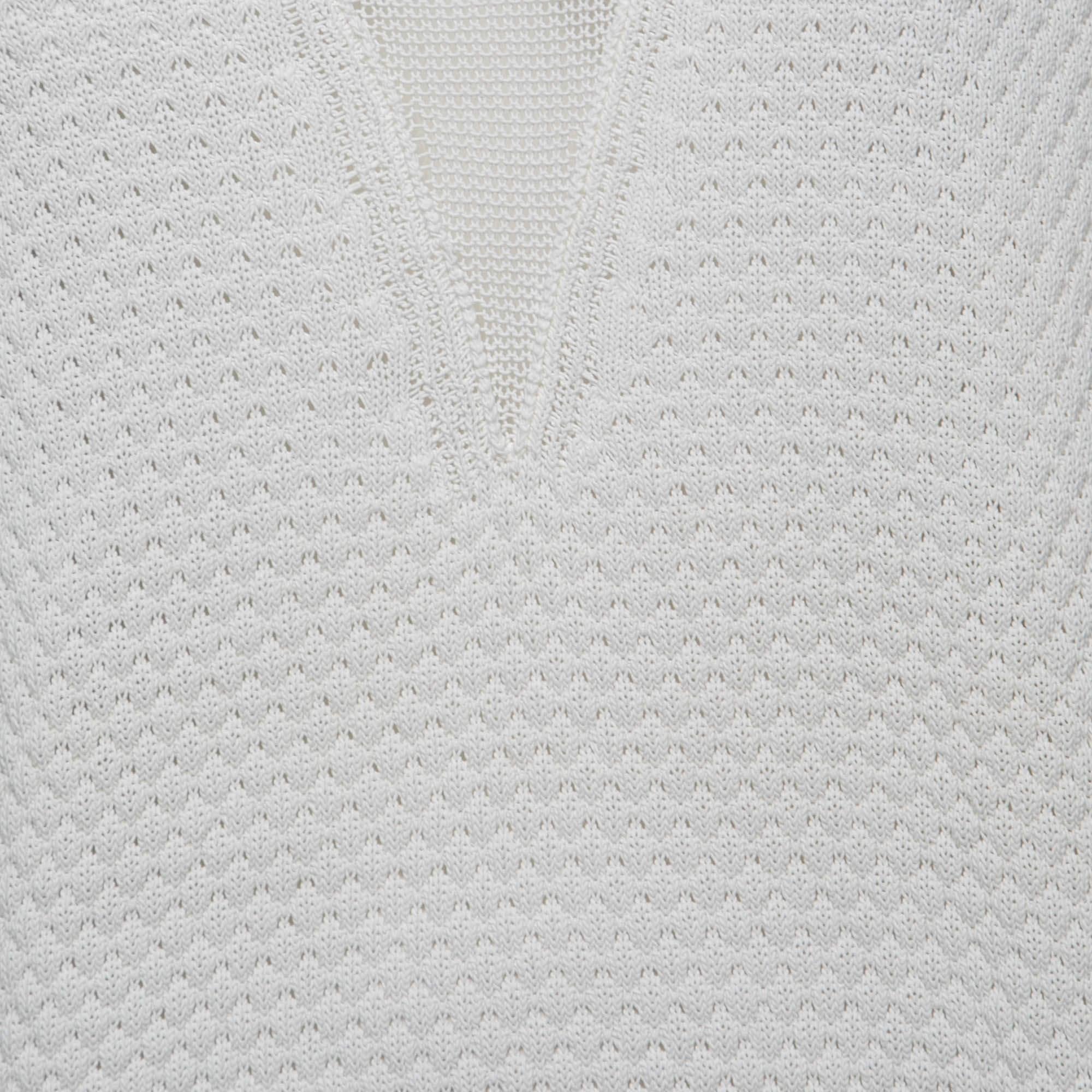 Gris Pull Joseph blanc cassé en maille de coton mélangé XL en vente