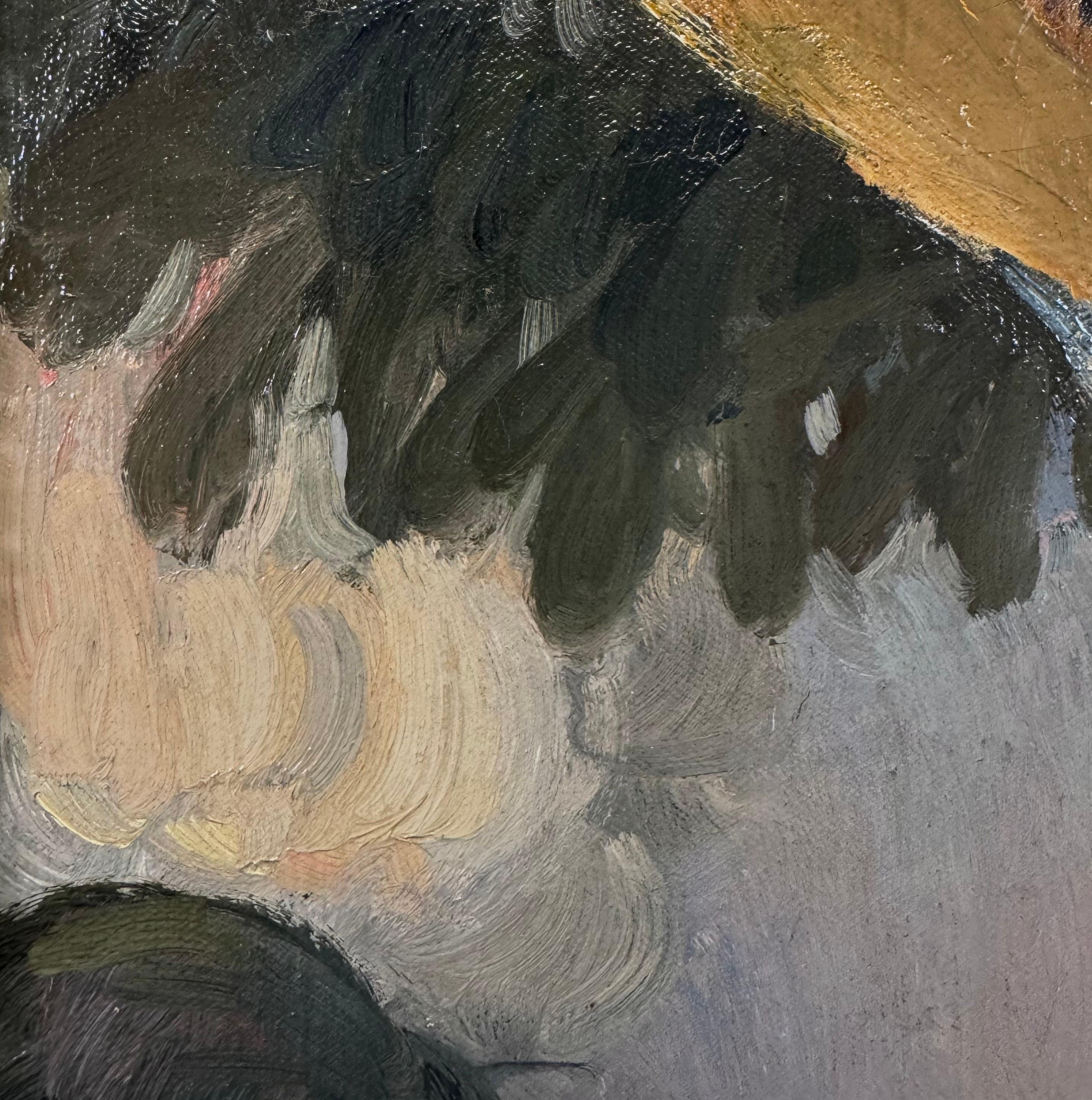 “Portrait of a Lady in White, c. 1905-10” Impressionist Edwardian Belle Époque en vente 3