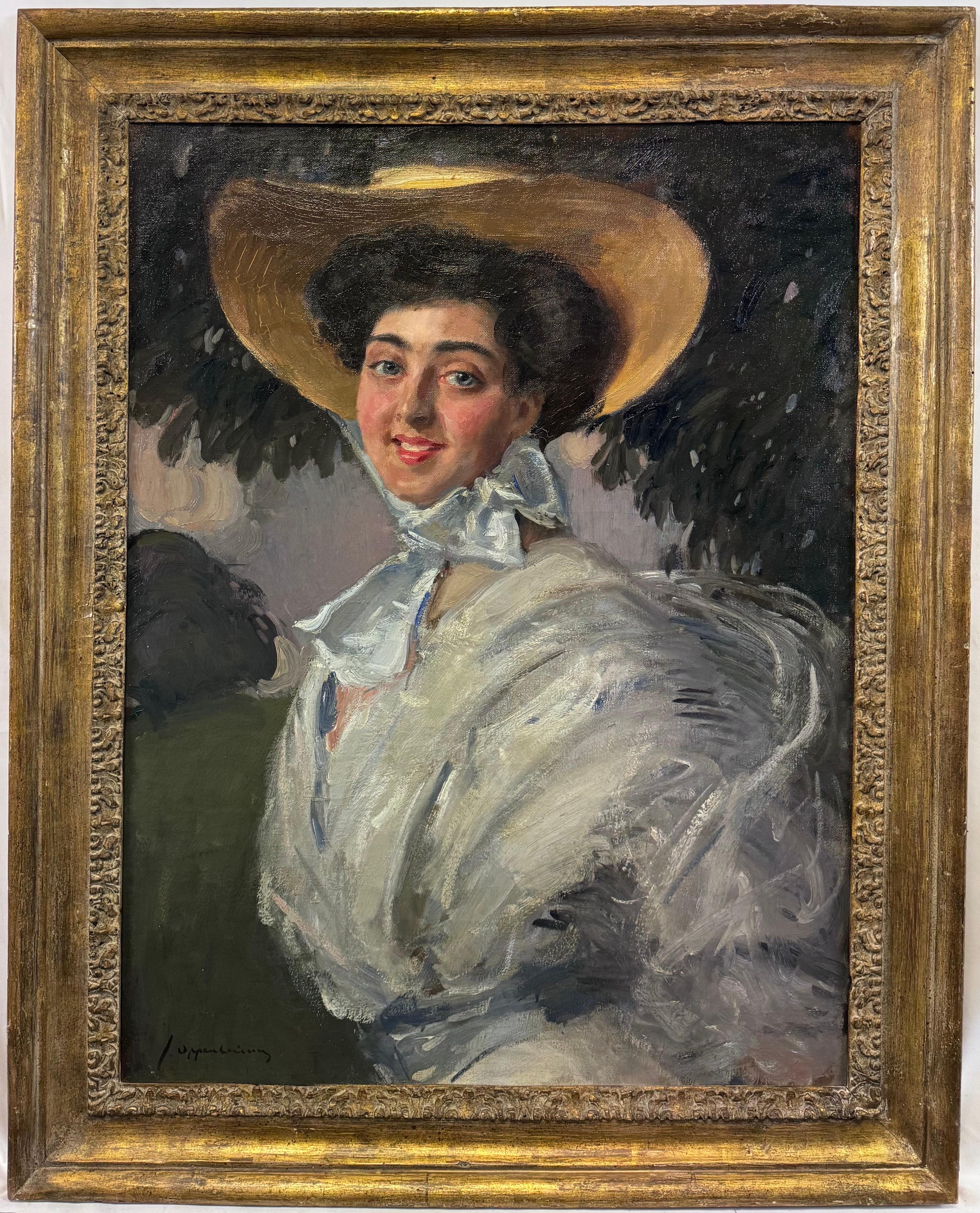 “Portrait of a Lady in White, c. 1905-10” Impressionist Edwardian Belle Époque