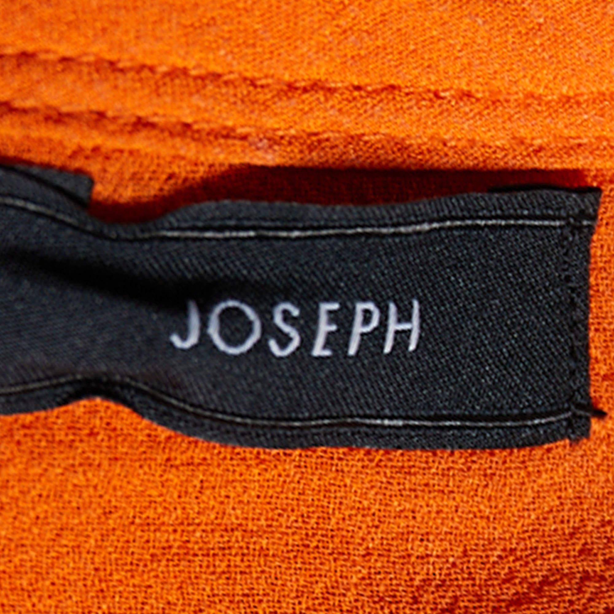 Joseph Orange Embellished Georgette Silk Sleeveless Shift Dress In Excellent Condition For Sale In Dubai, Al Qouz 2
