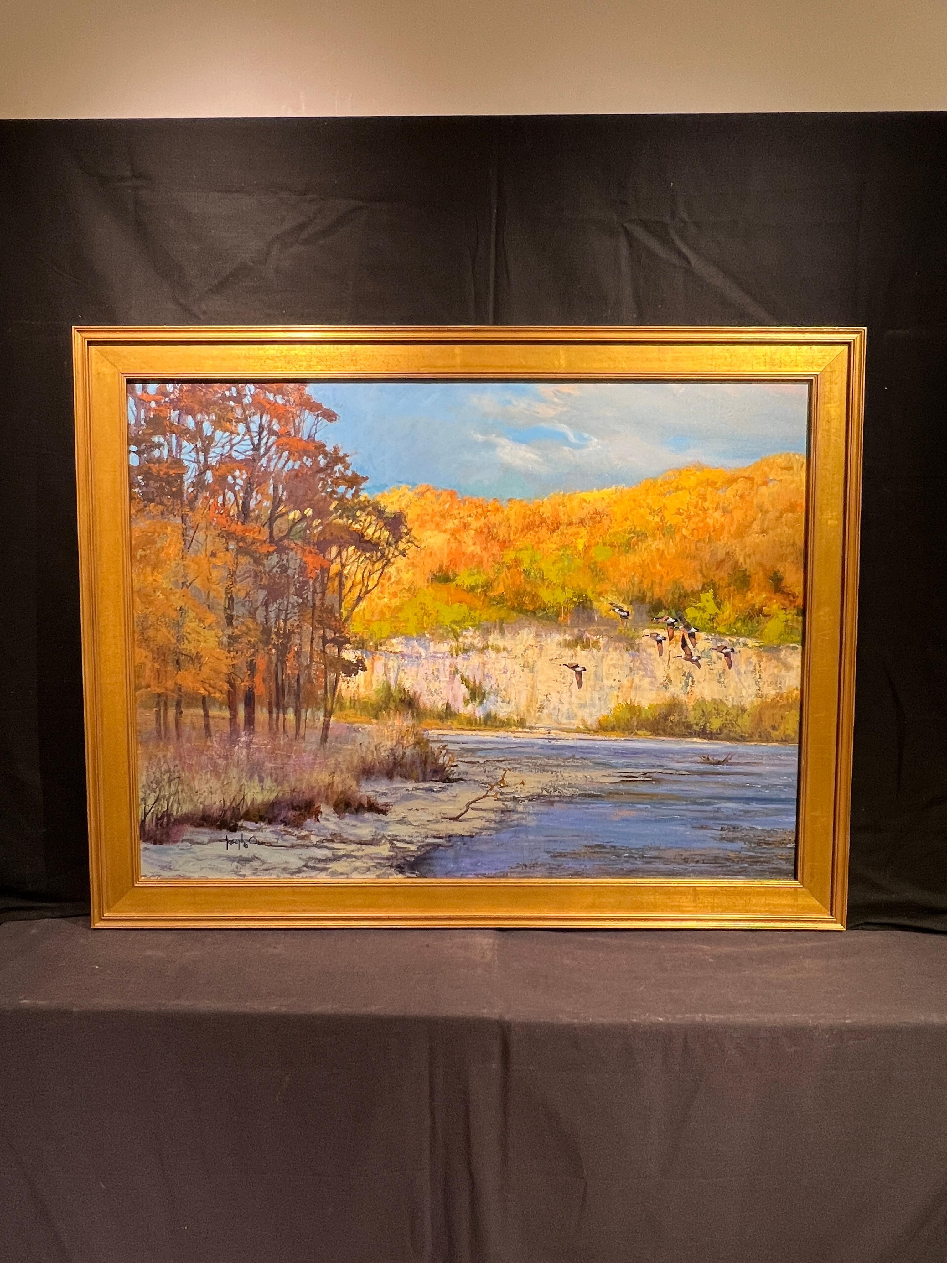 Visitantes del lago - Painting Contemporáneo de Joseph Orr