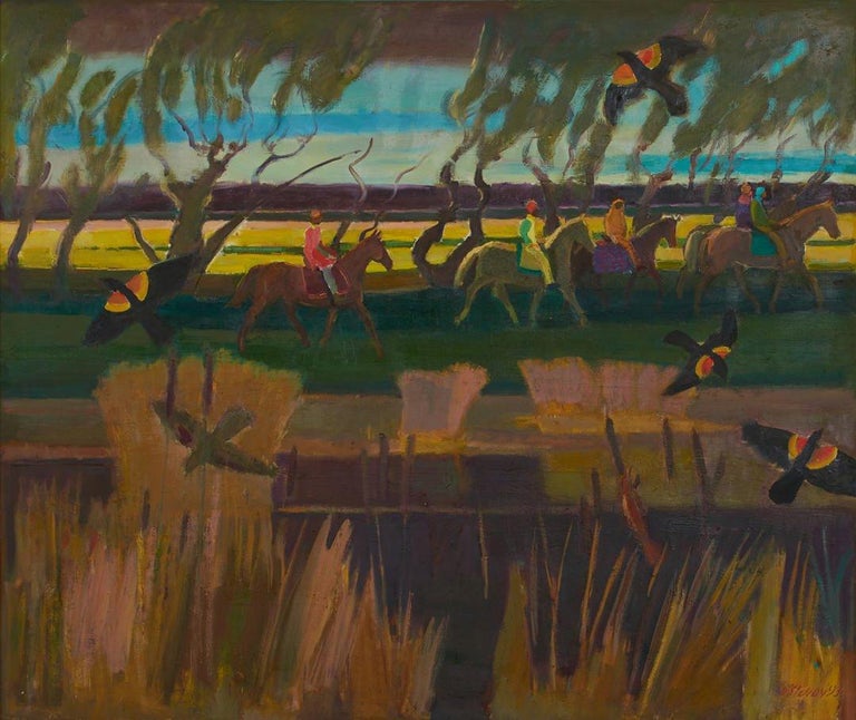 Joseph O'Sickey - Autumn Riders and Red Wing Black Birds, 1993 - Horse ...
