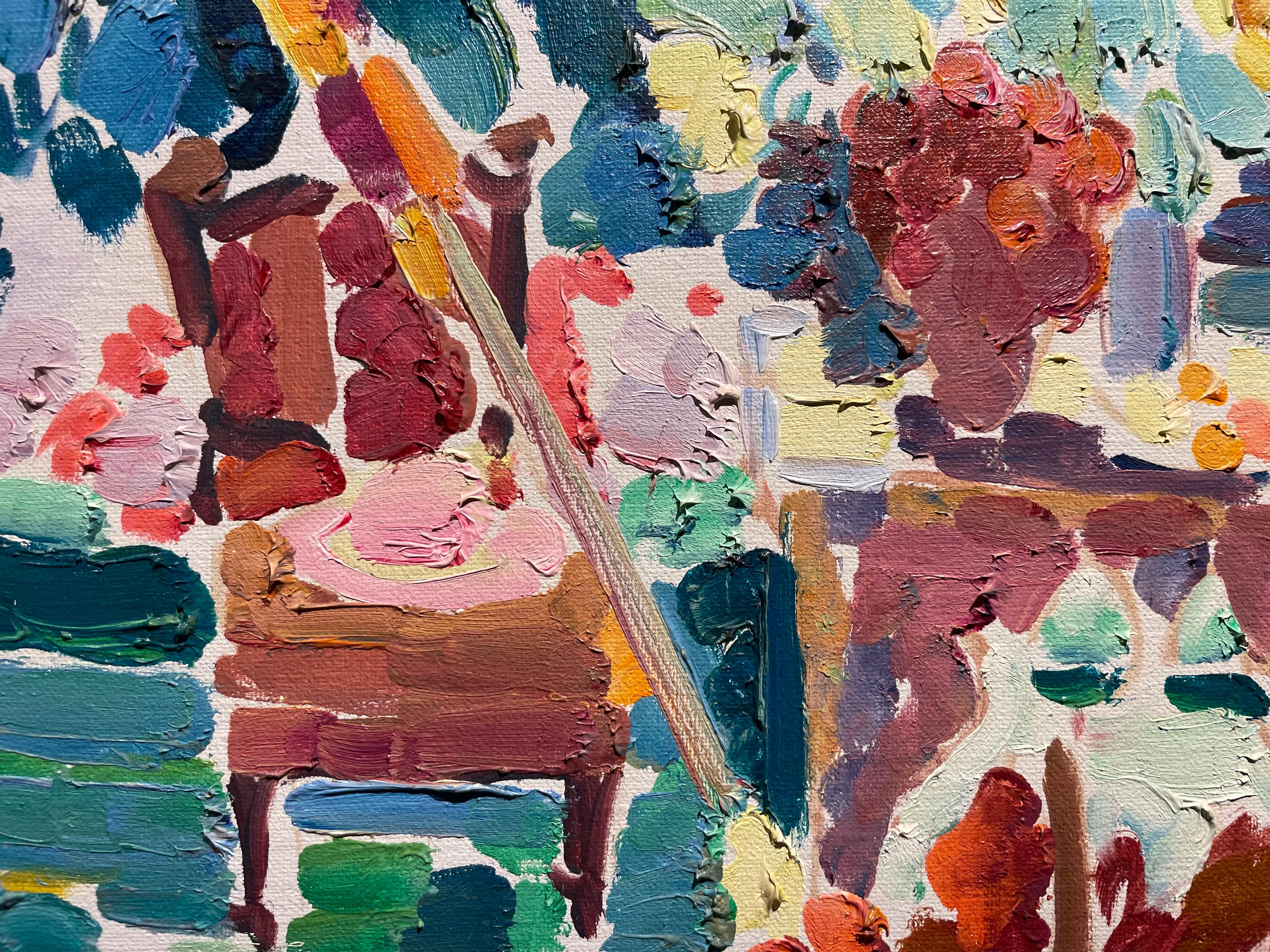 Backyard Garden Still-Life Landscape Scene, Cleveland School Artist For Sale 5