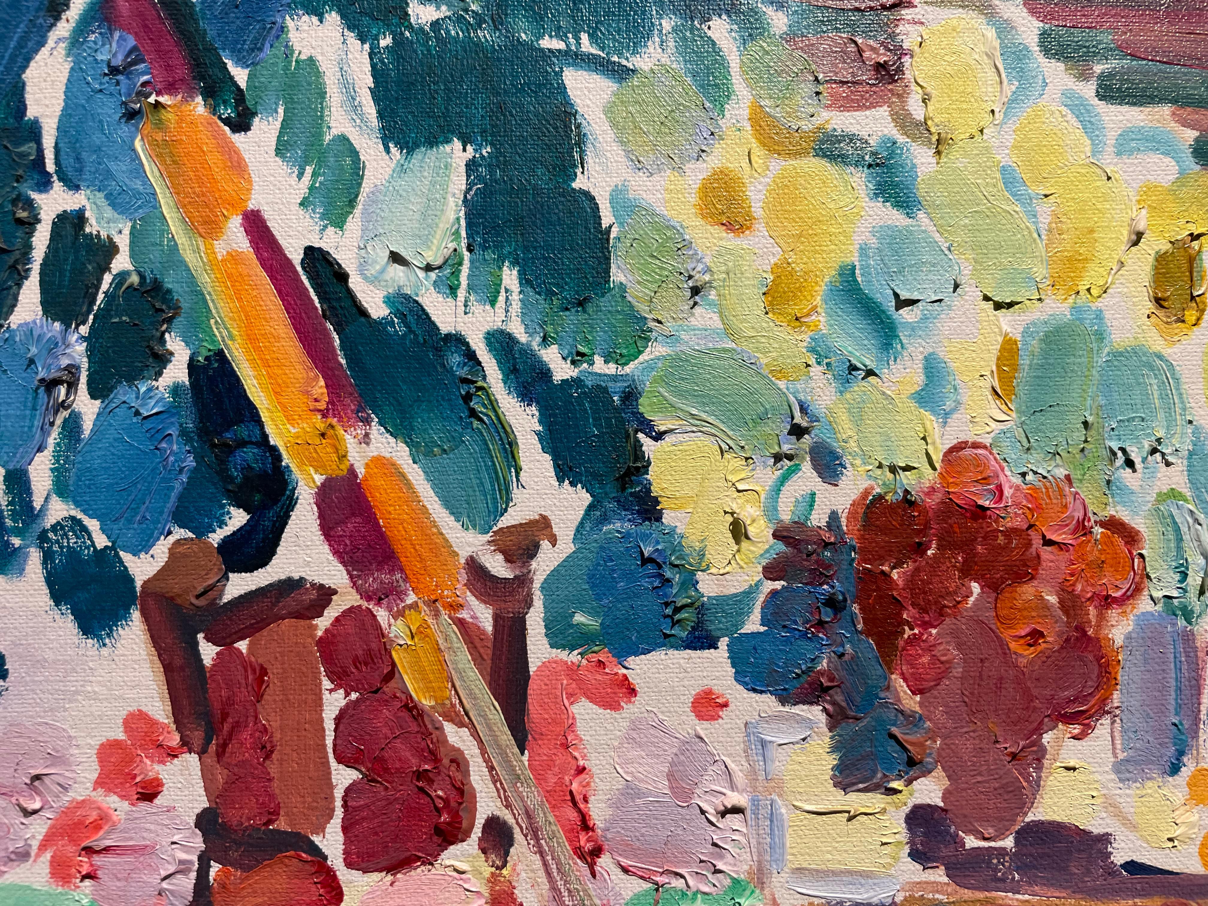 Backyard Garden Still-Life Landscape Scene, Cleveland School Artist For Sale 6