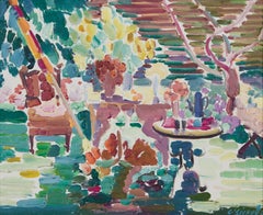 Backyard Garden Still-Life Landscape Scene, Cleveland School Artist