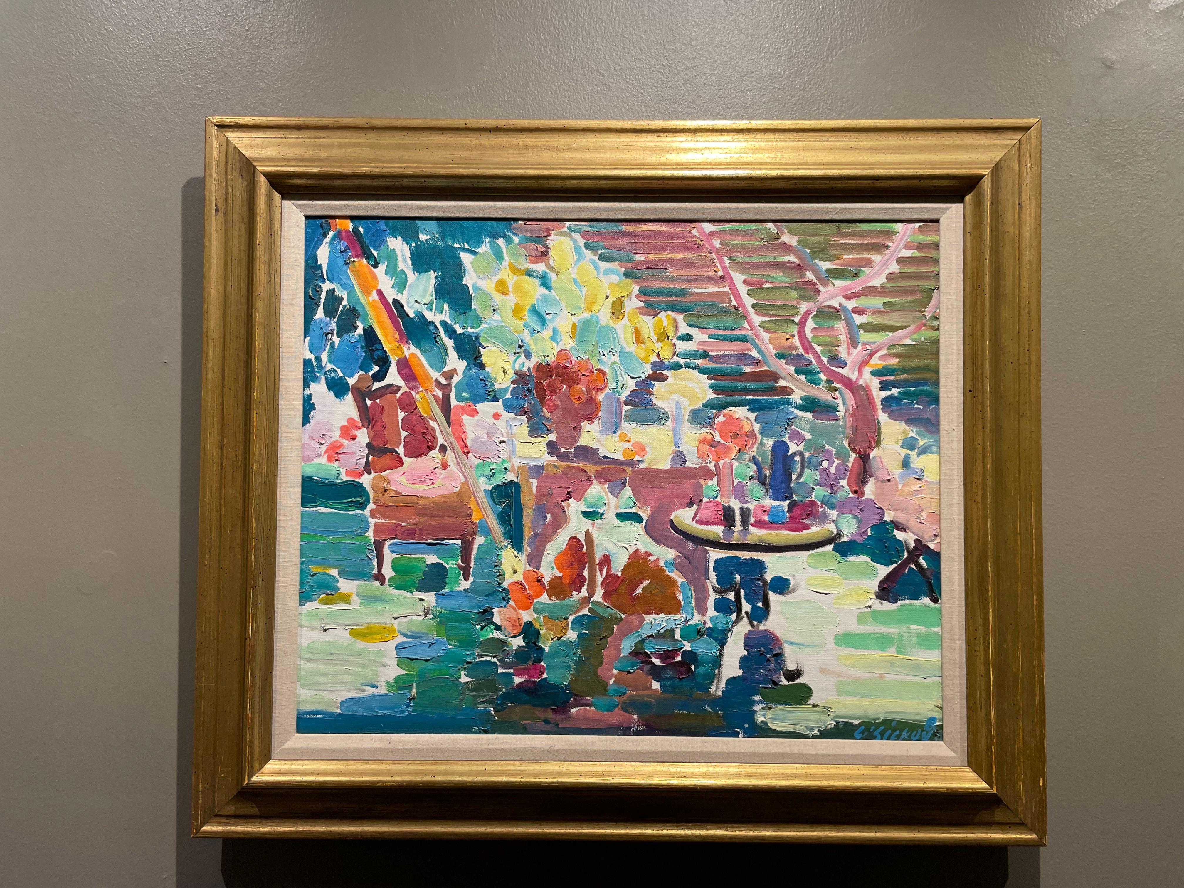 Backyard Garden Still-Life Landscape Scene, Cleveland School Artist For Sale 2