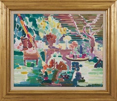 Backyard Garden Still-Life Landscape Scene, Cleveland School Artist