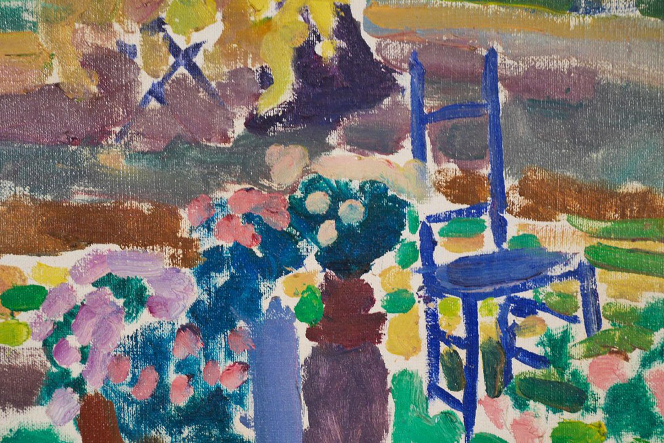 Nature morte de paysage colorée, post-impressionnisme du XXe siècle  - Marron Landscape Painting par Joseph O'Sickey