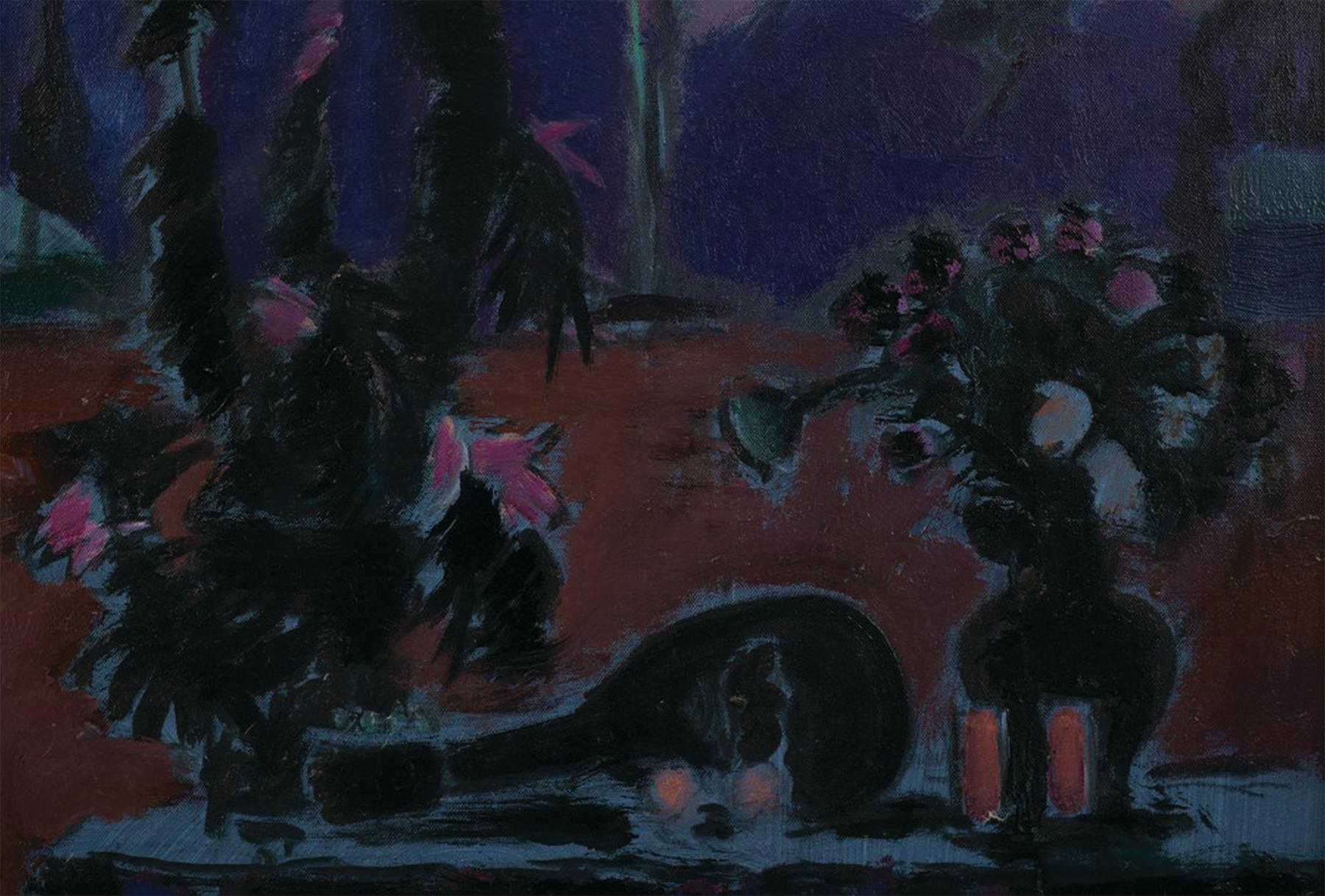 Bodegón nocturno, Paisaje oscuro del siglo XX, Postimpresionismo en venta 1