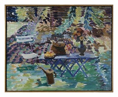 Garden Still-Life, large colorful 20th century post-impressionist painting