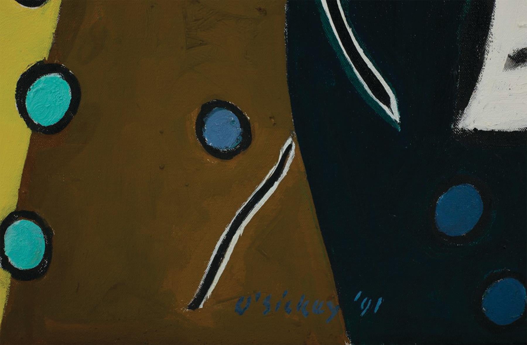 Cavalli preparati per l'esibizione e camion da circo, moderno americano contemporaneo - Animal Painting Nero di Joseph O'Sickey