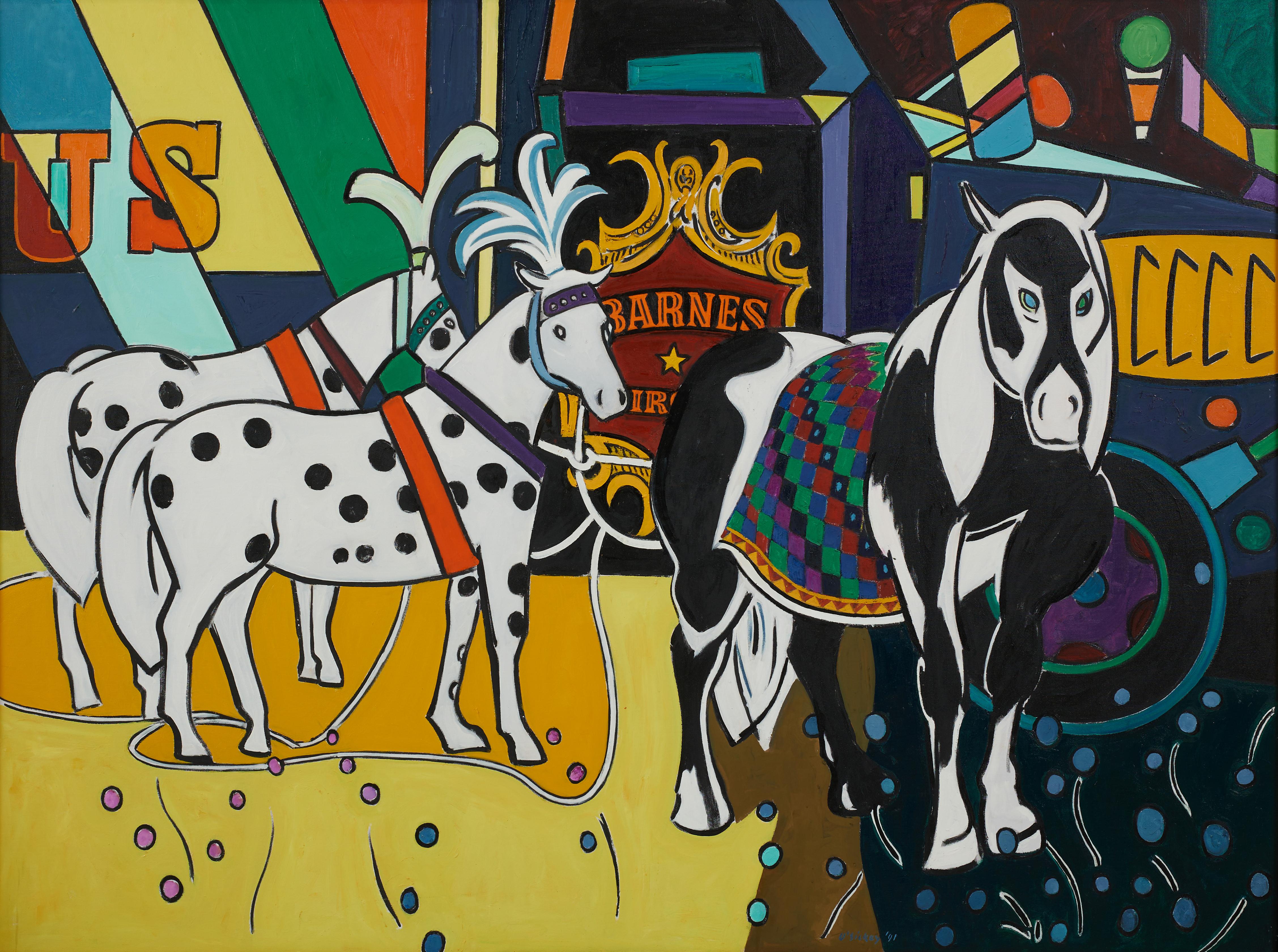 Chevaux préparés à performer et camion de cirque, Contemporary American Modern