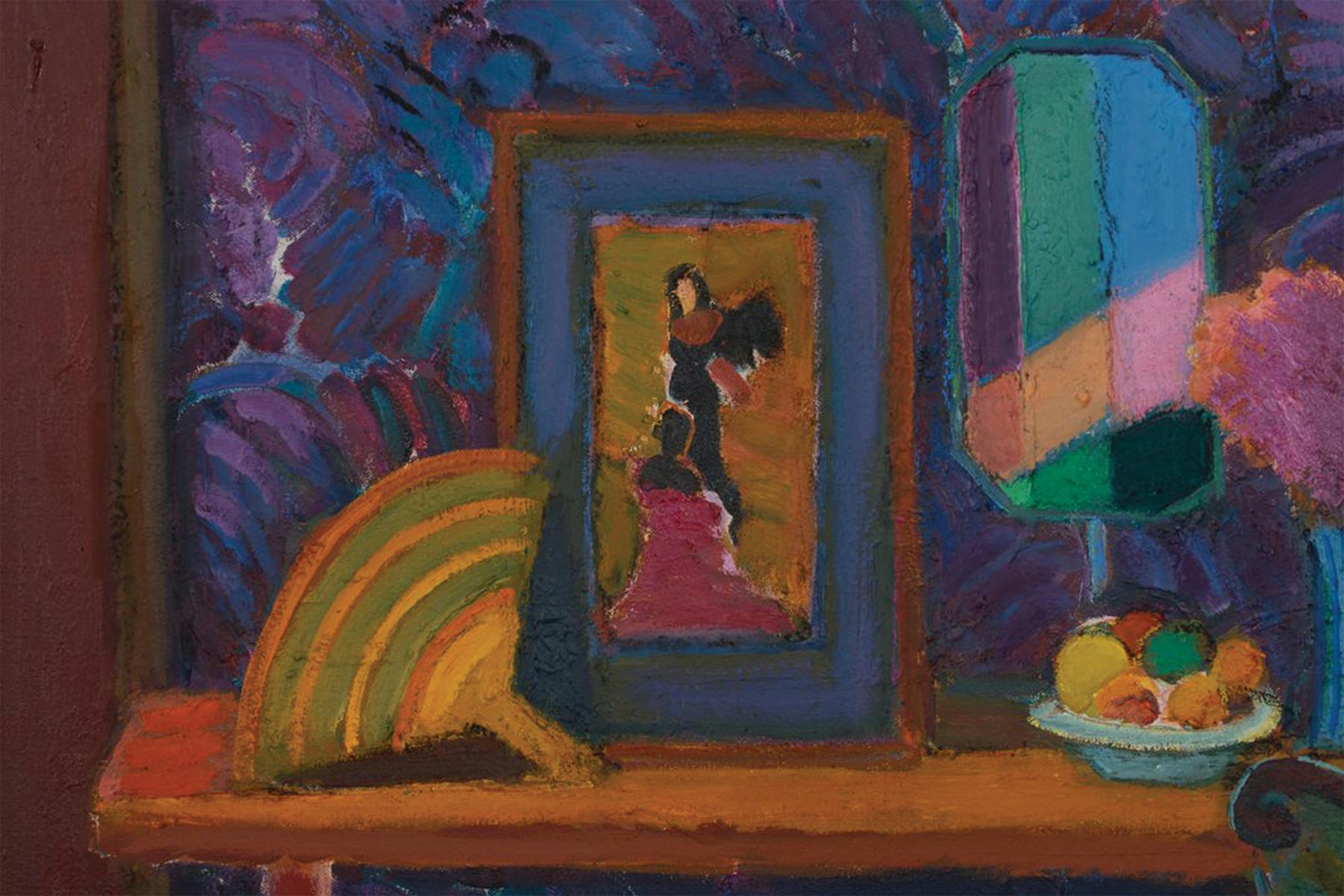 Interieur-Stillleben mit grünem Stuhl, 1996 – Postimpressionistischer Künstler aus Ohio (Post-Impressionismus), Painting, von Joseph O'Sickey