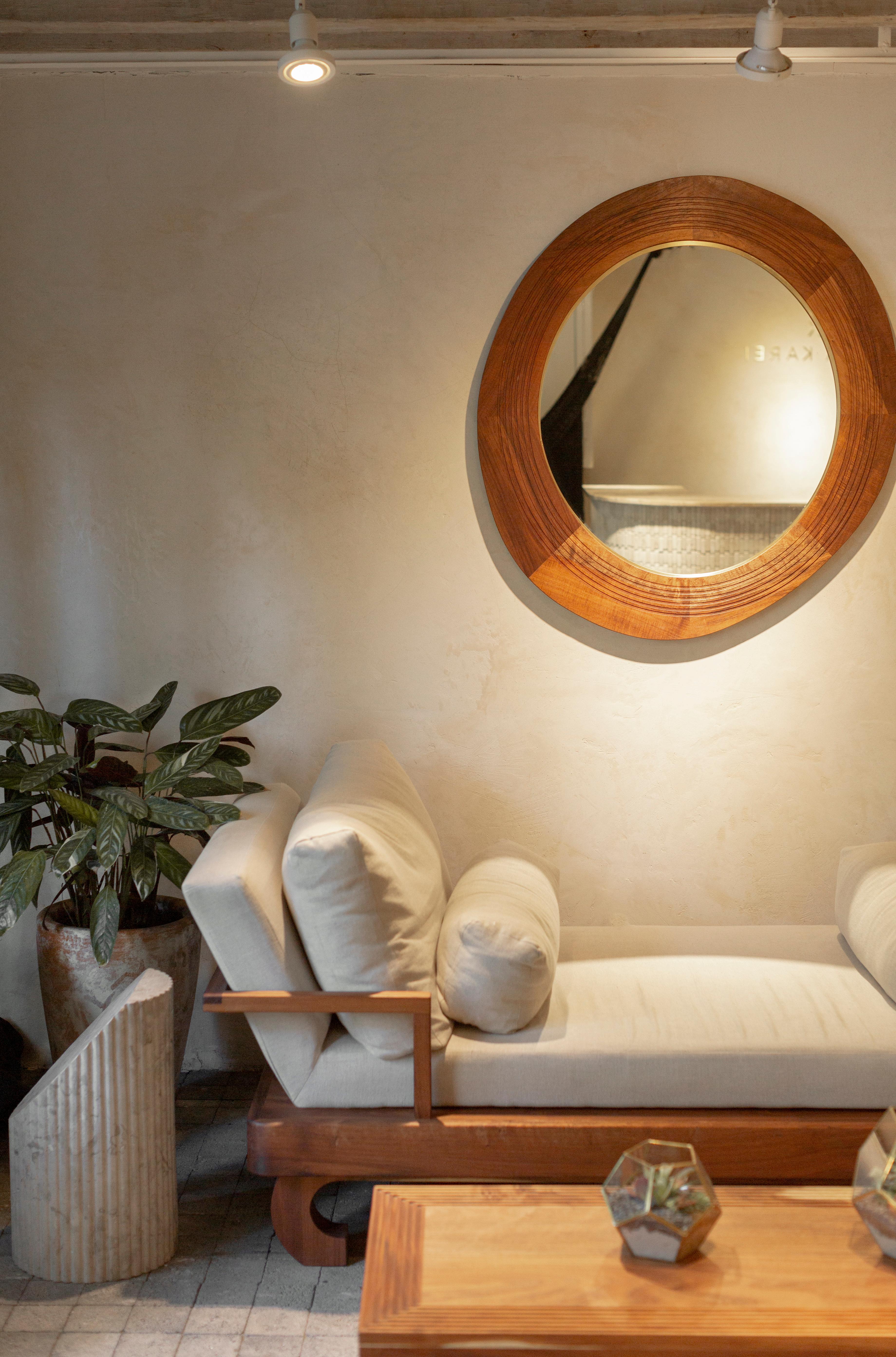Mid-Century Modern Joseph Oval Mirror Designed by Tana Karei For Sale