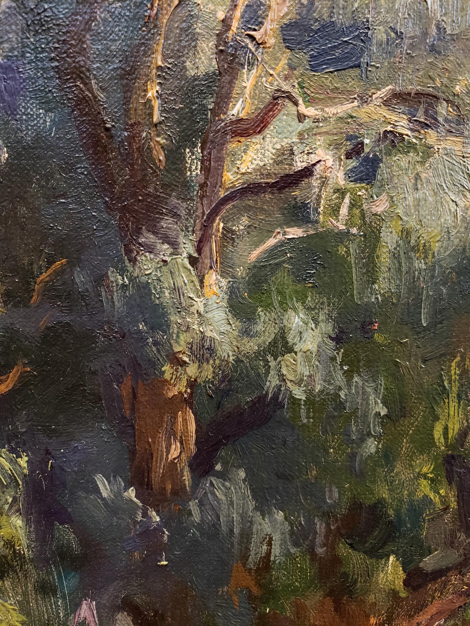 Eucalyptus in White Light - Brown Landscape Painting by Joseph Paquet