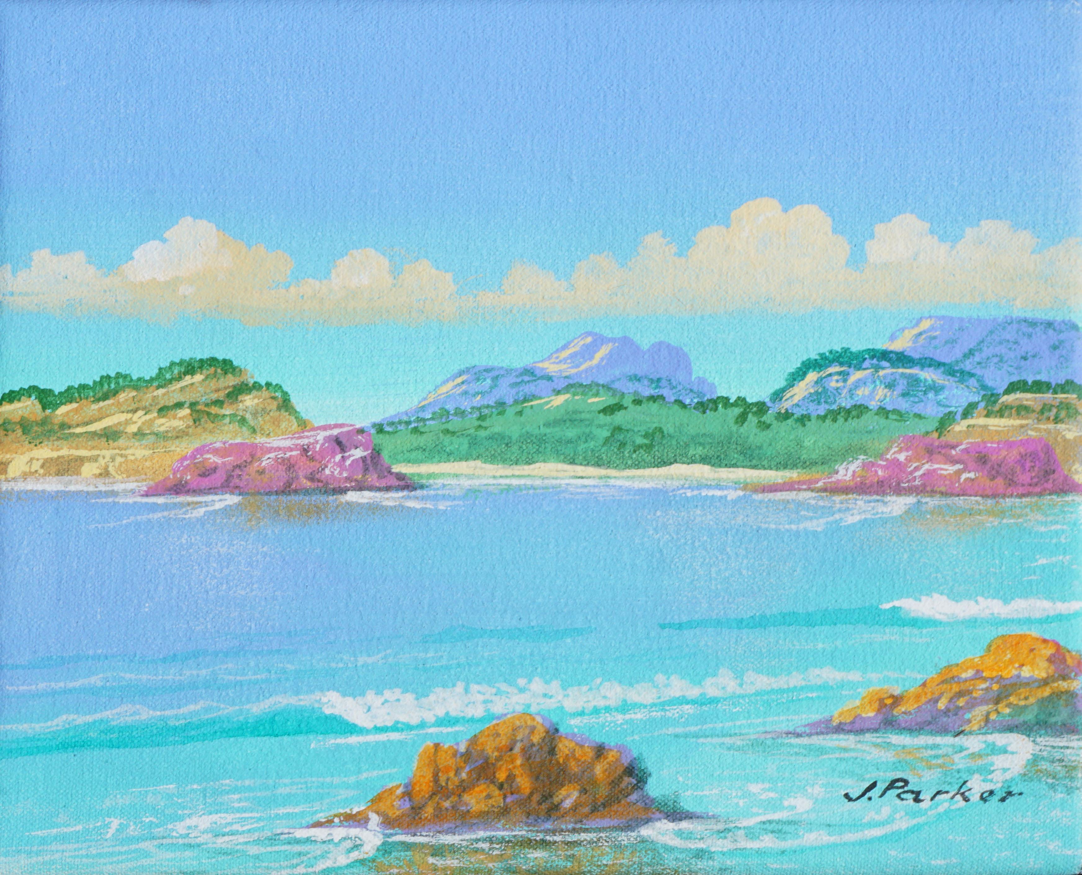 Joseph Parker Landscape Painting - Tropical Dreaming Seascape - Visionary Modern Art